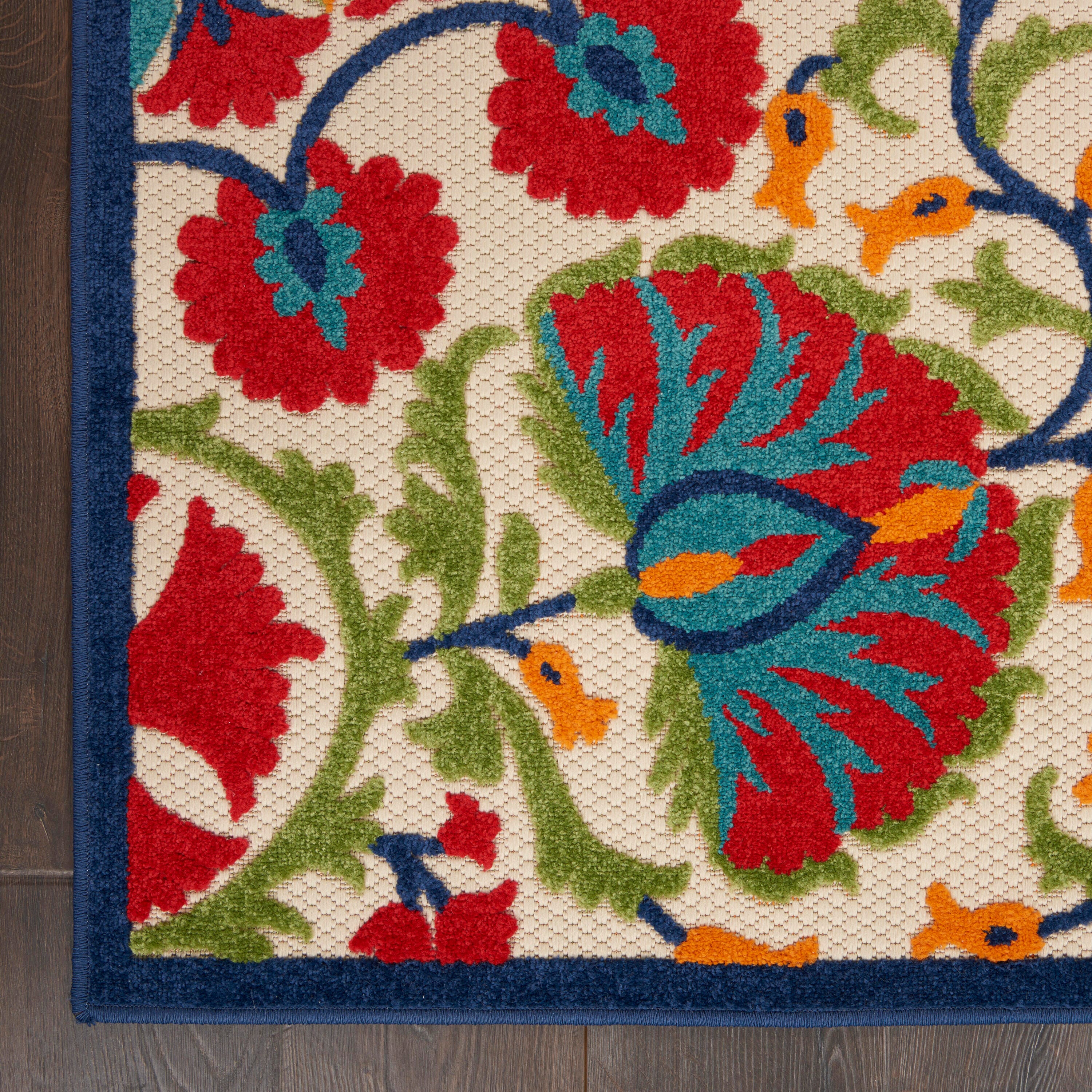 Nourison Home Splash 10' X 14' Rosette Area Rug, Red/Multi, large