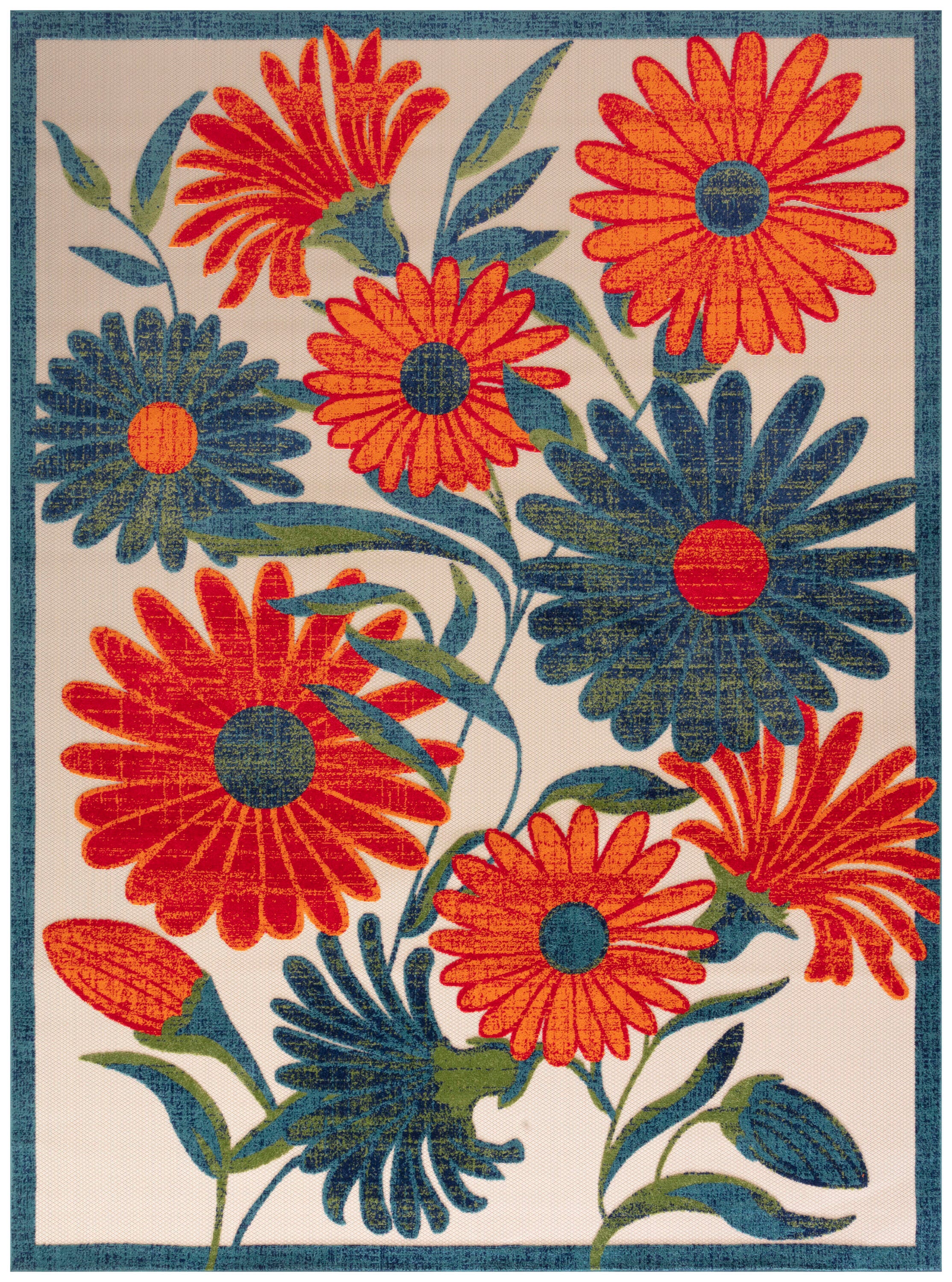 Nourison Home Splash 10' X 14' Daisy Floral Indoor/Outdoor Area Rug, Ivory/Multi, large