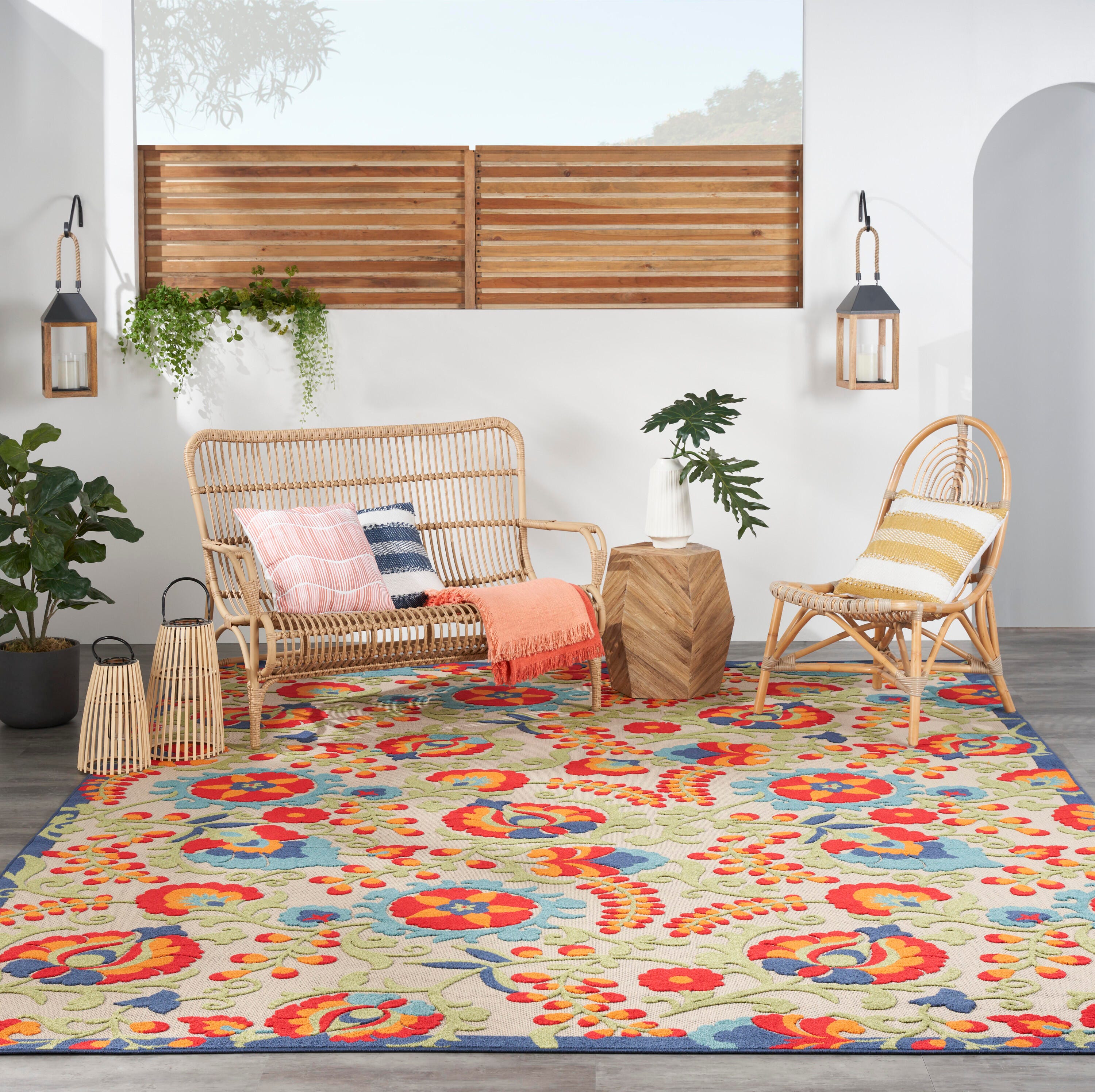 Nourison Home Splash 10' X 14' Leafy Vines Area Rug, Multi, large