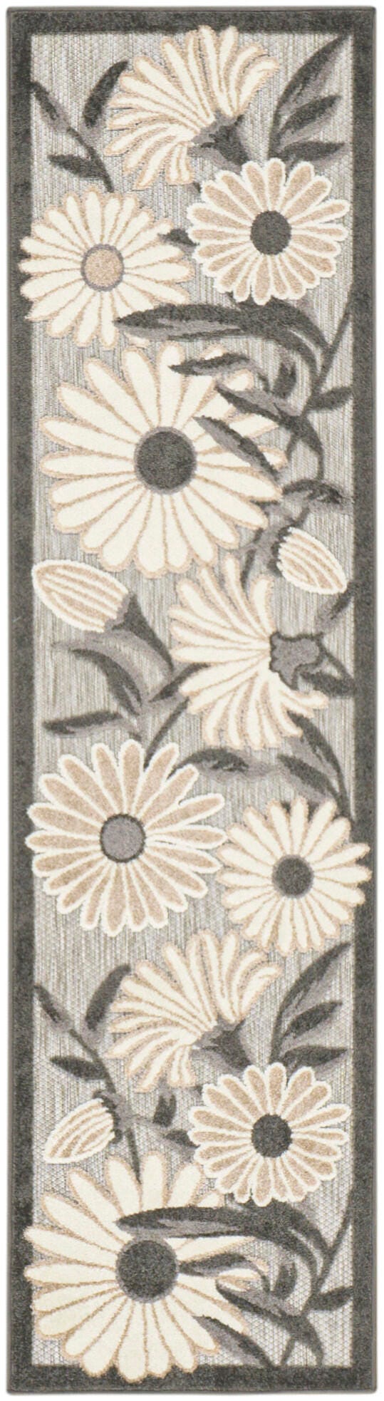 Nourison Home Splash 2'3" X 12' Daisy Floral Runner, Beige, large