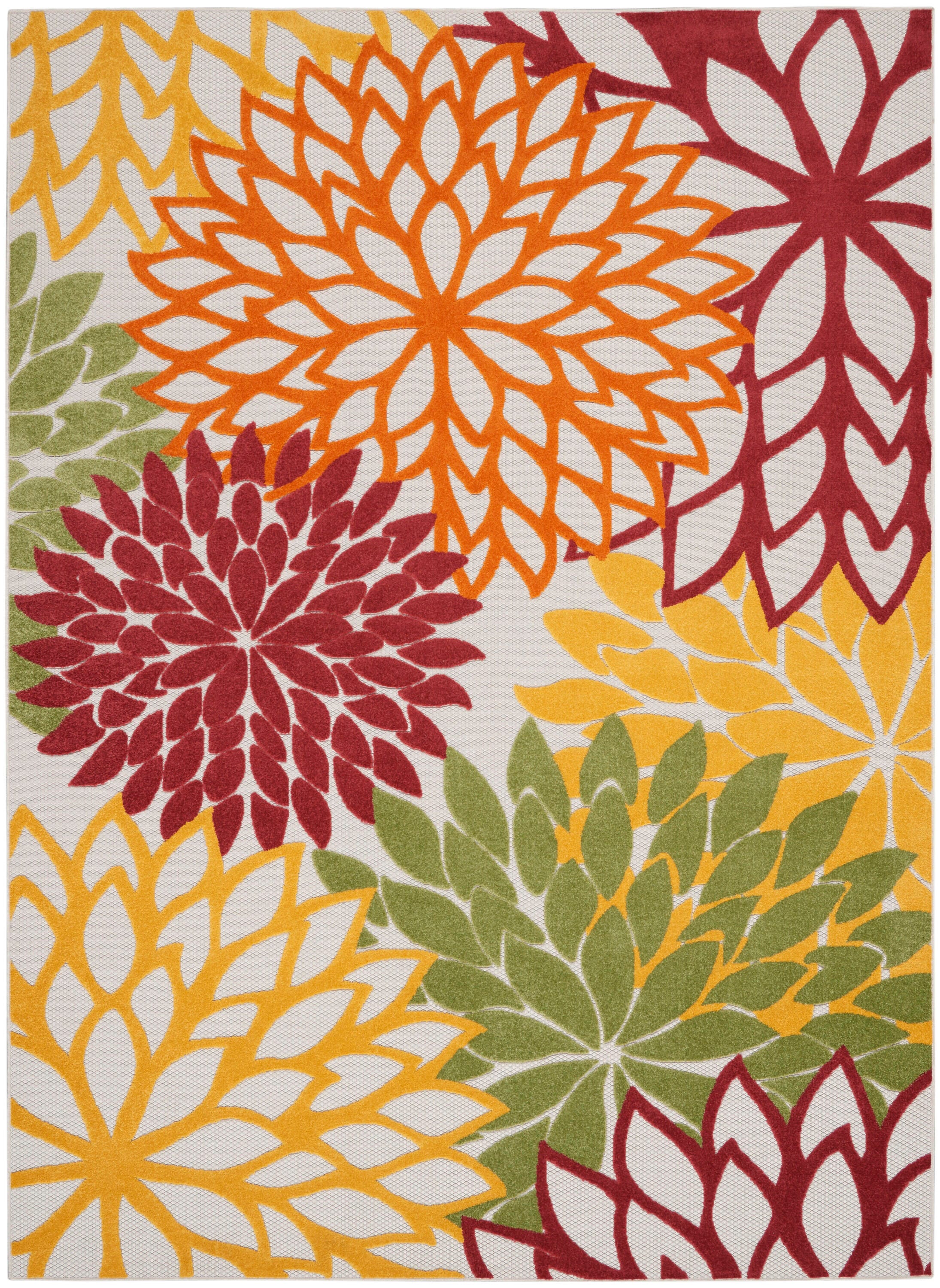 Nourison Home Splash 12' X 15' Dahlia Floral Area Rug, Red/Multi, large