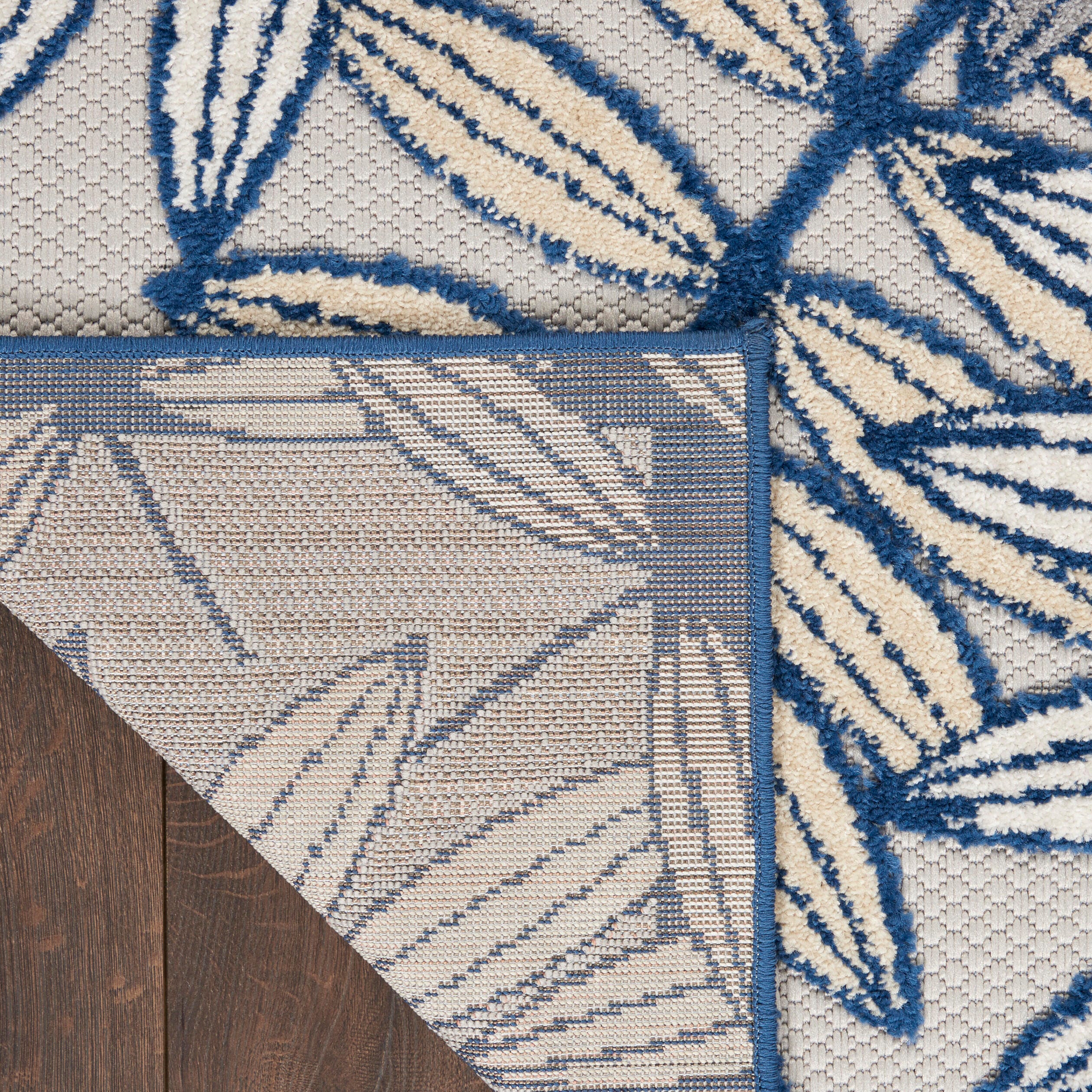 Nourison Home Splash 2'3" X 12' Botanical Pattern Runner, Ivory/Navy, large