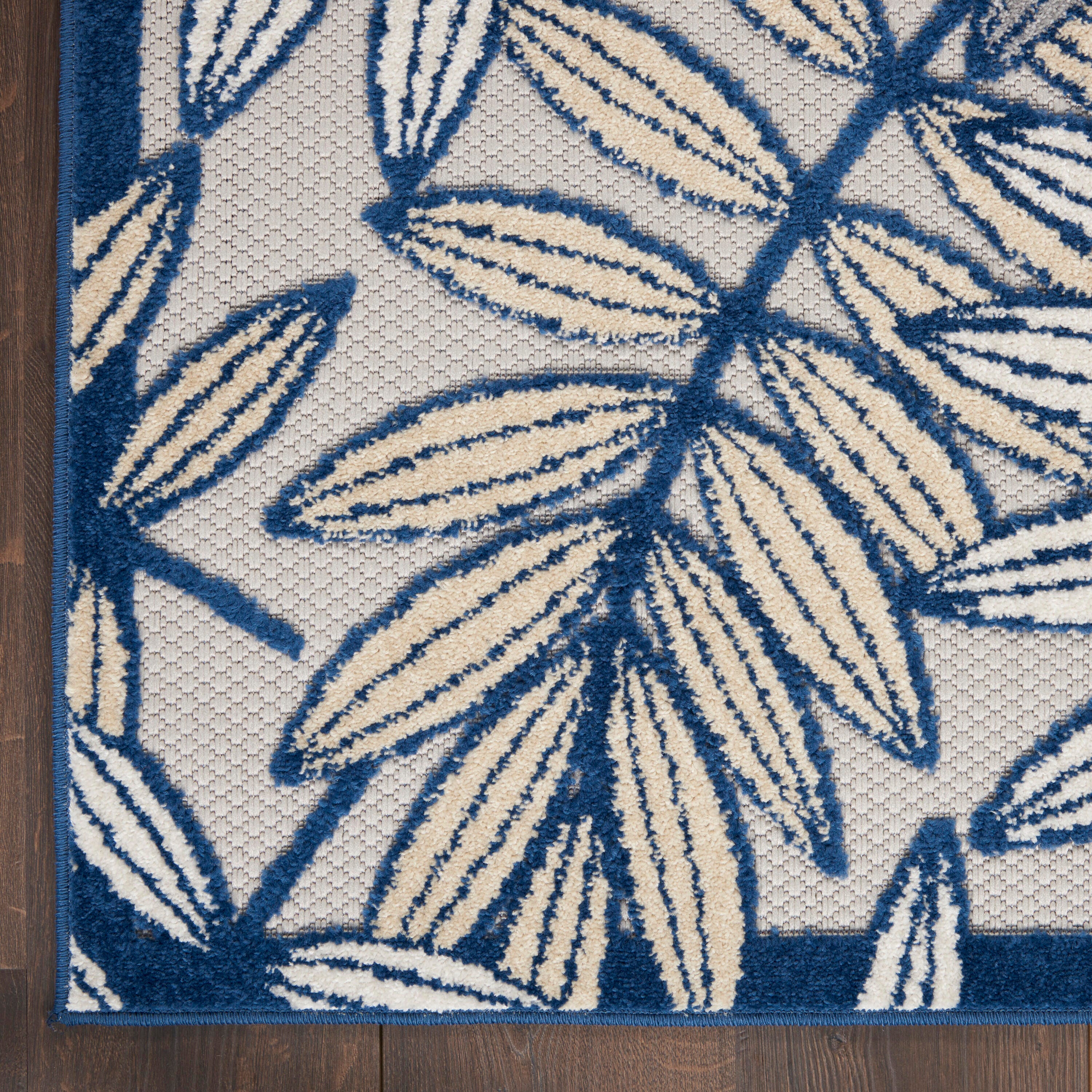 Nourison Home Splash 2'3" X 12' Botanical Pattern Runner, Ivory/Navy, large