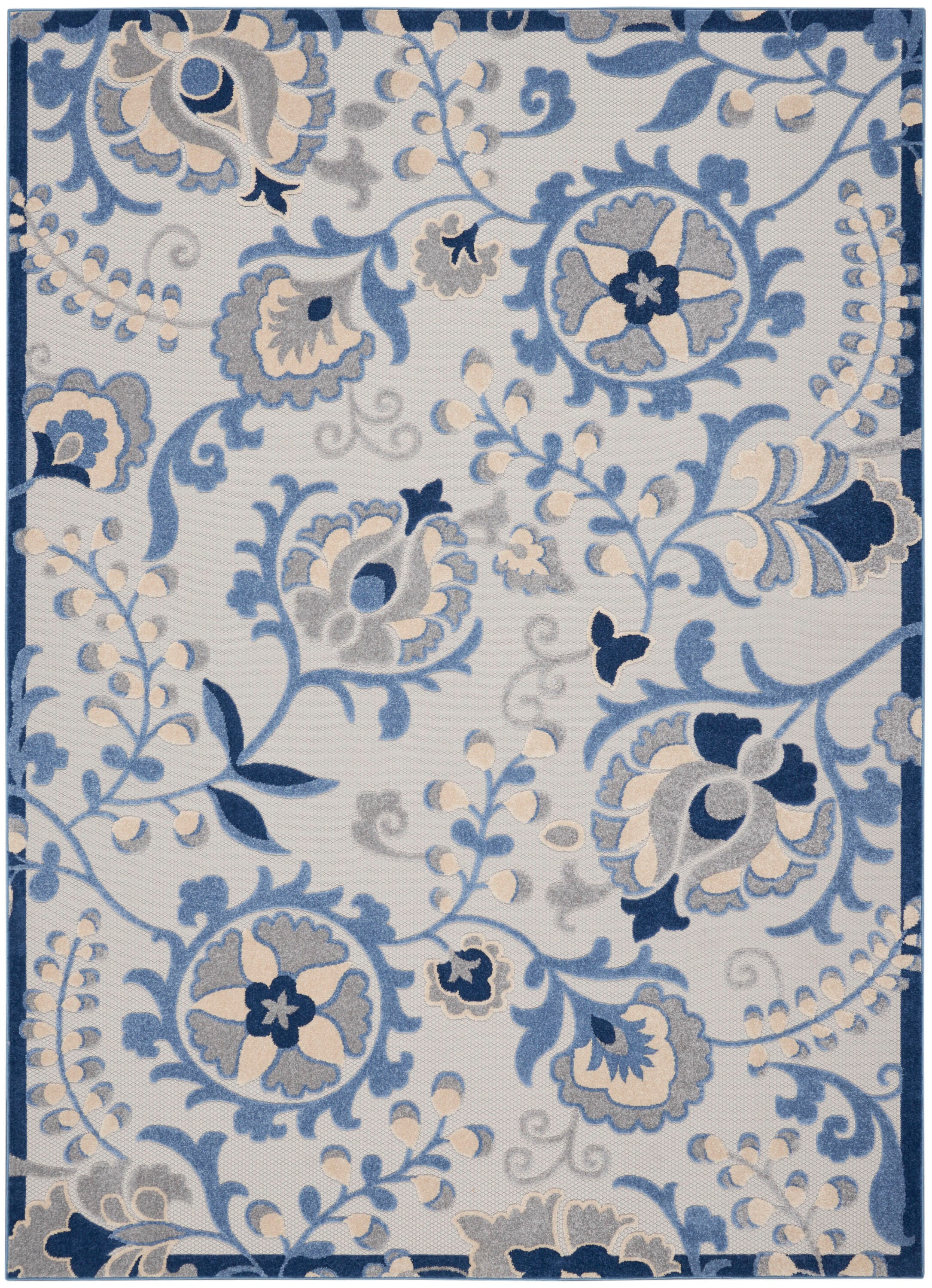 Nourison Home Splash 12' X 15' Leafy Vines Area Rug, Blue/Gray, large