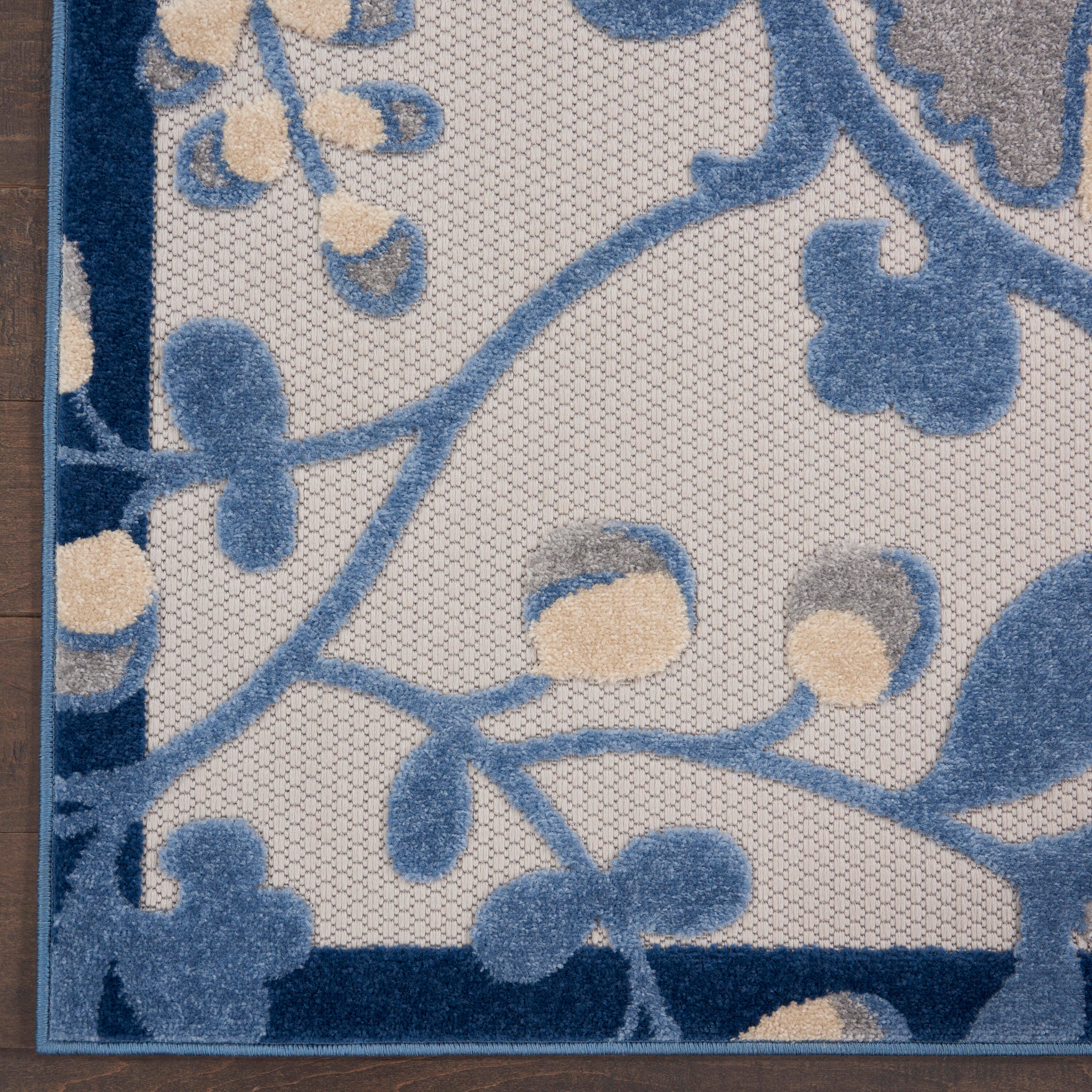 Nourison Home Splash 12' X 15' Leafy Vines Area Rug, Blue/Gray, large