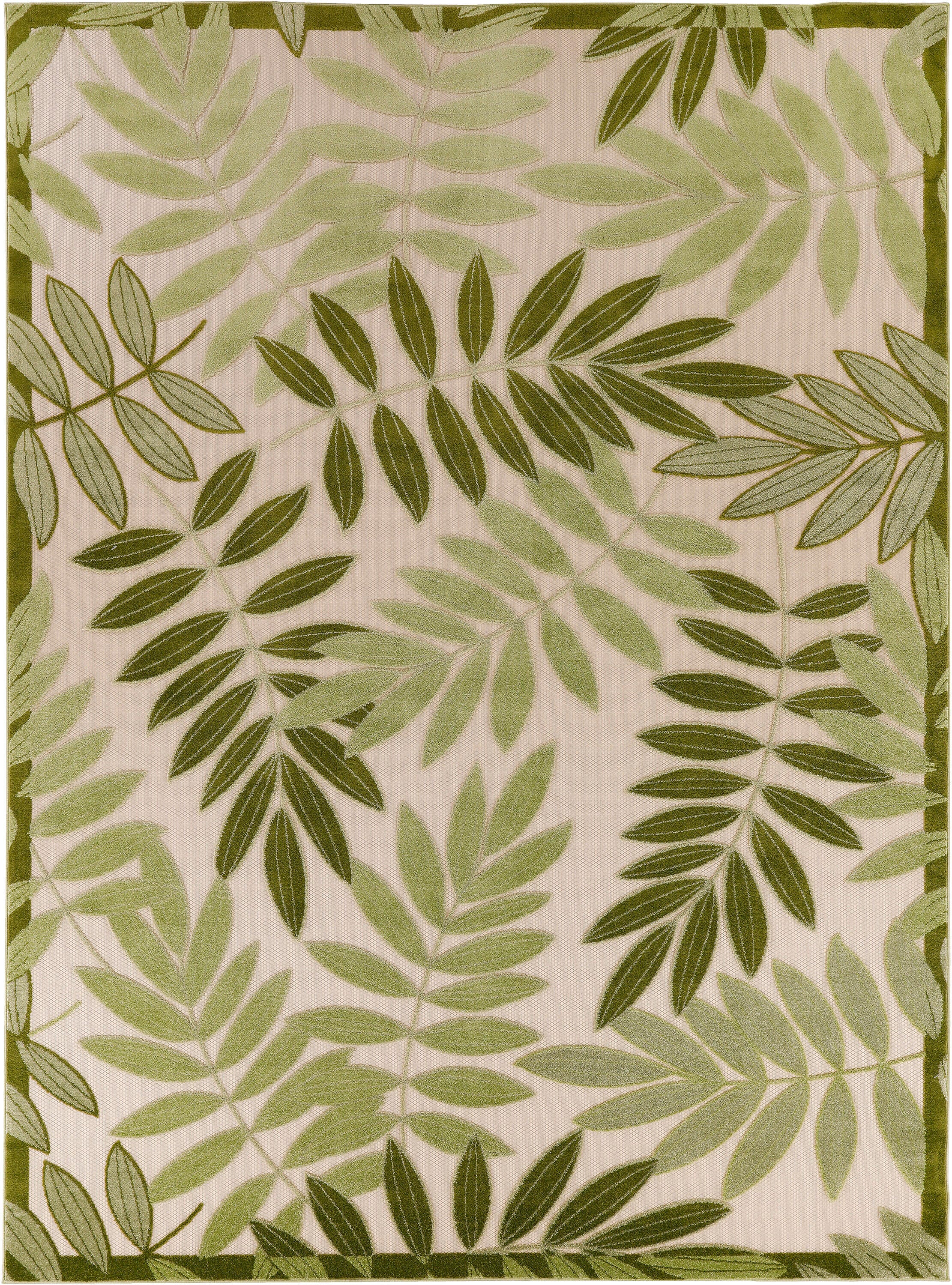 Nourison Home Splash 12' X 15' Botanical Pattern Indoor/Outdoor Area Rug, Ivory/Green, large