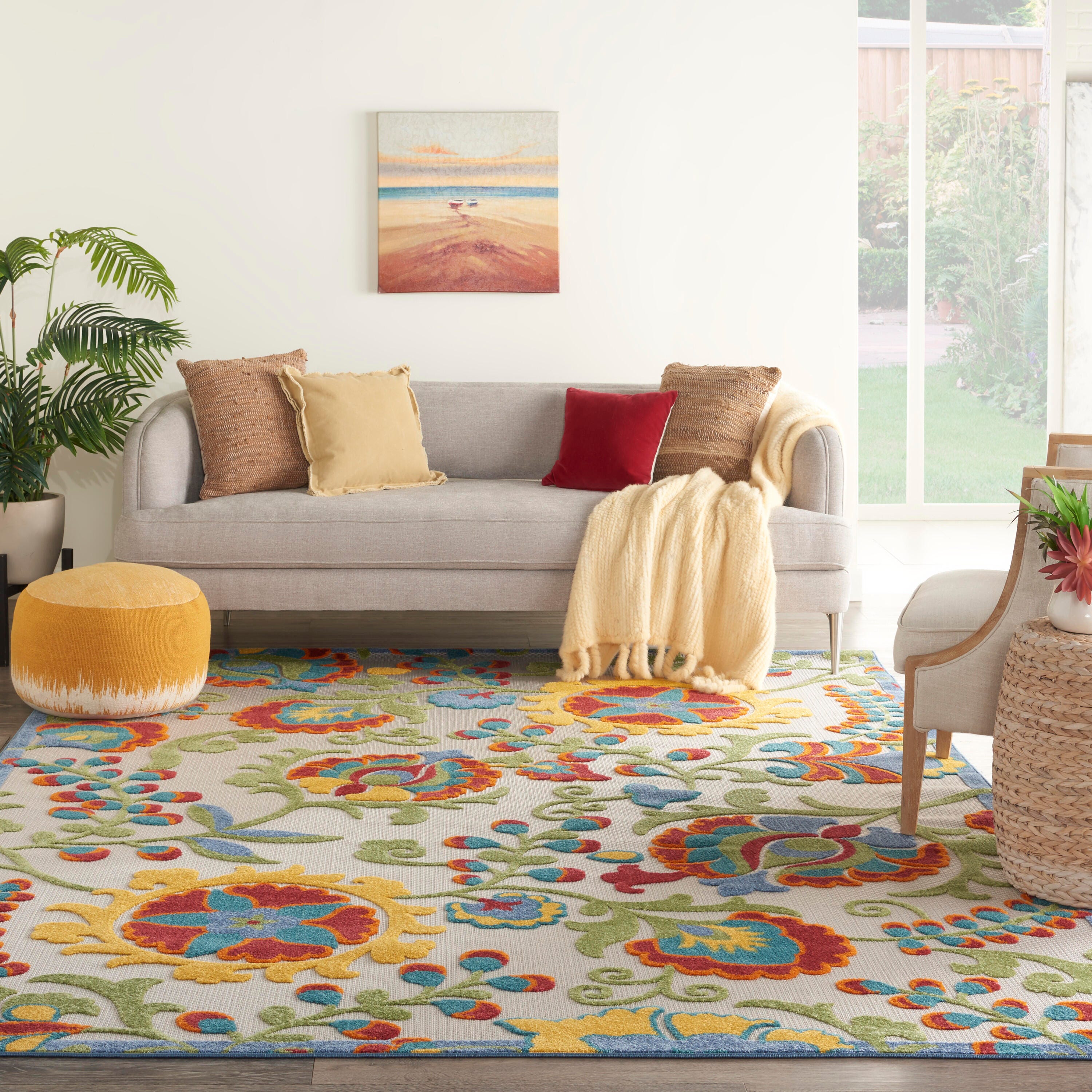 Nourison Home Splash 12' X 15' Leafy Vines Area Rug, Ivory/Multi, large