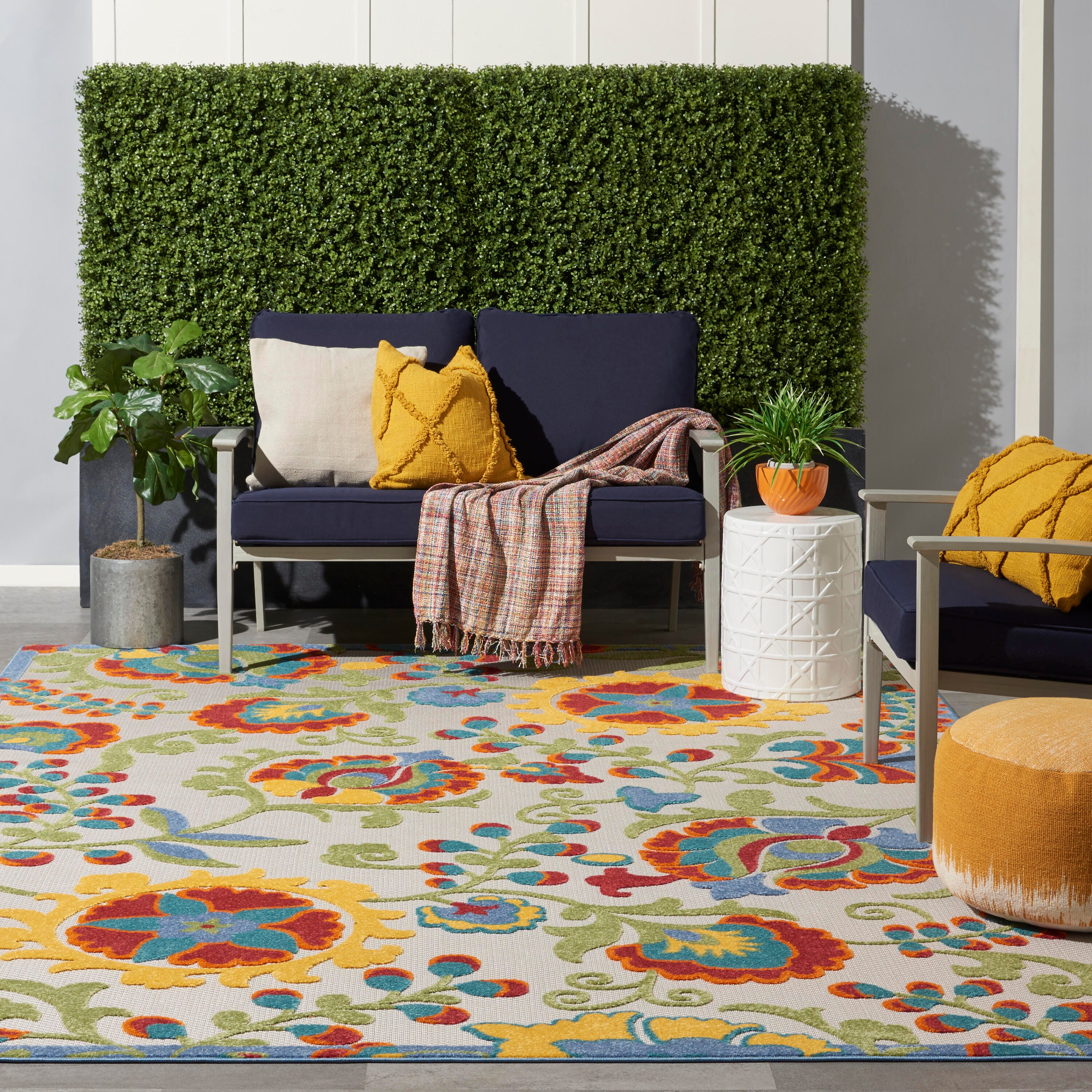 Nourison Home Splash 12' X 15' Leafy Vines Area Rug, Ivory/Multi, large