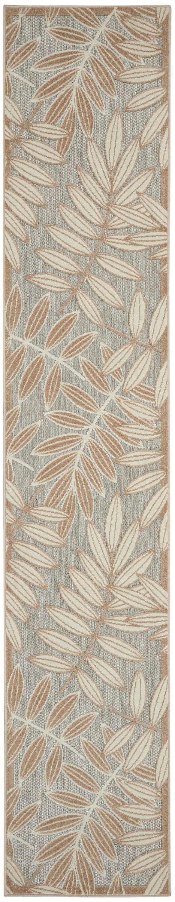 Nourison Home Splash 2'3" X 12' Botanical Pattern Runner, Natural, large