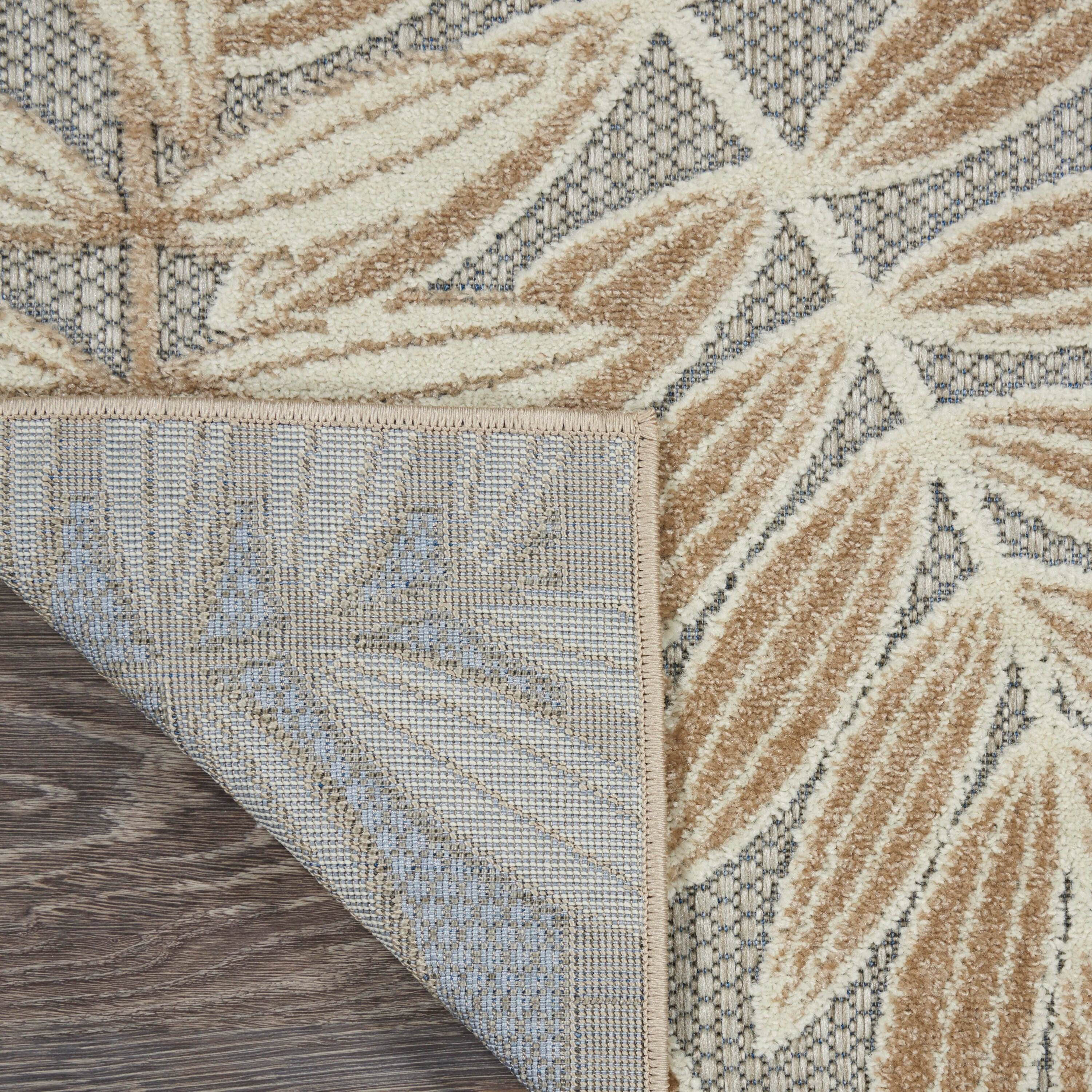 Nourison Home Splash 2'3" X 12' Botanical Pattern Runner, Natural, large