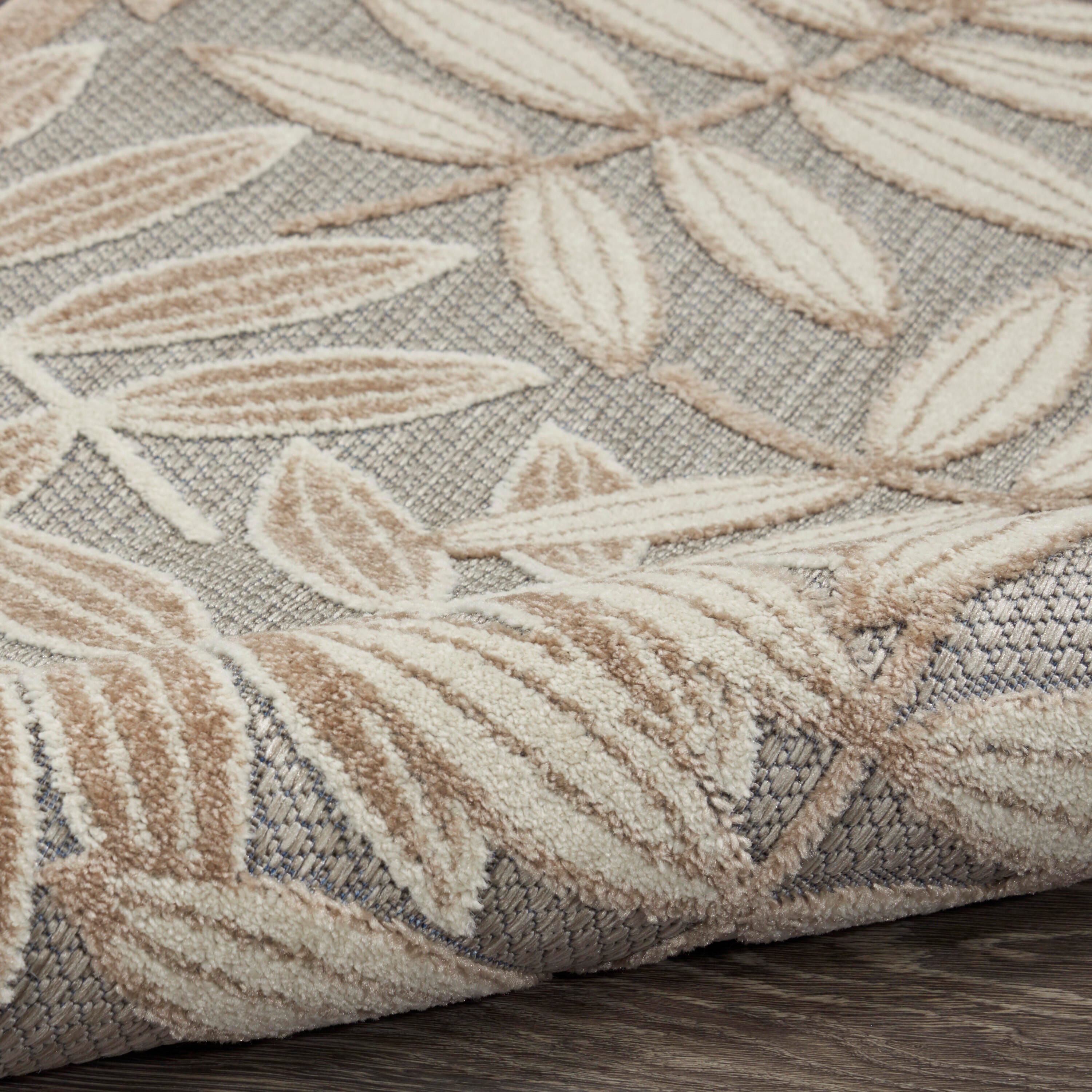 Nourison Home Splash 2'3" X 12' Botanical Pattern Runner, Natural, large