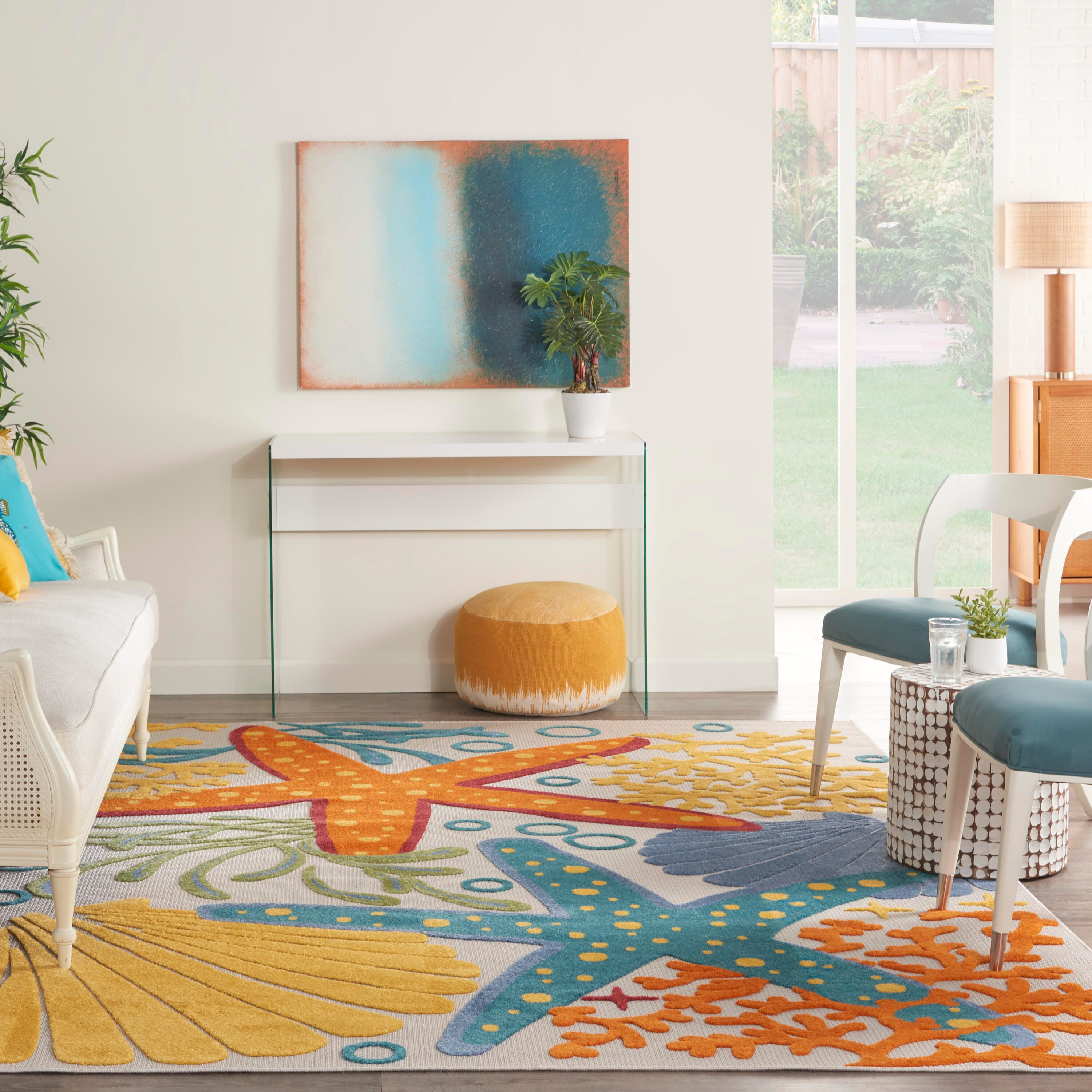 Nourison Home Splash 12' X 15' Sea Star Area Rug, Multi, large