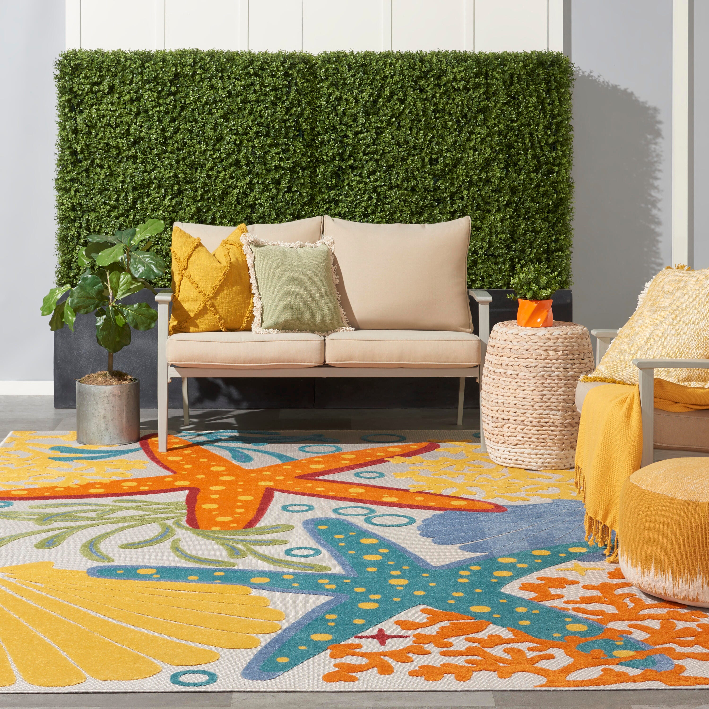 Nourison Home Splash 12' X 15' Sea Star Area Rug, Multi, large