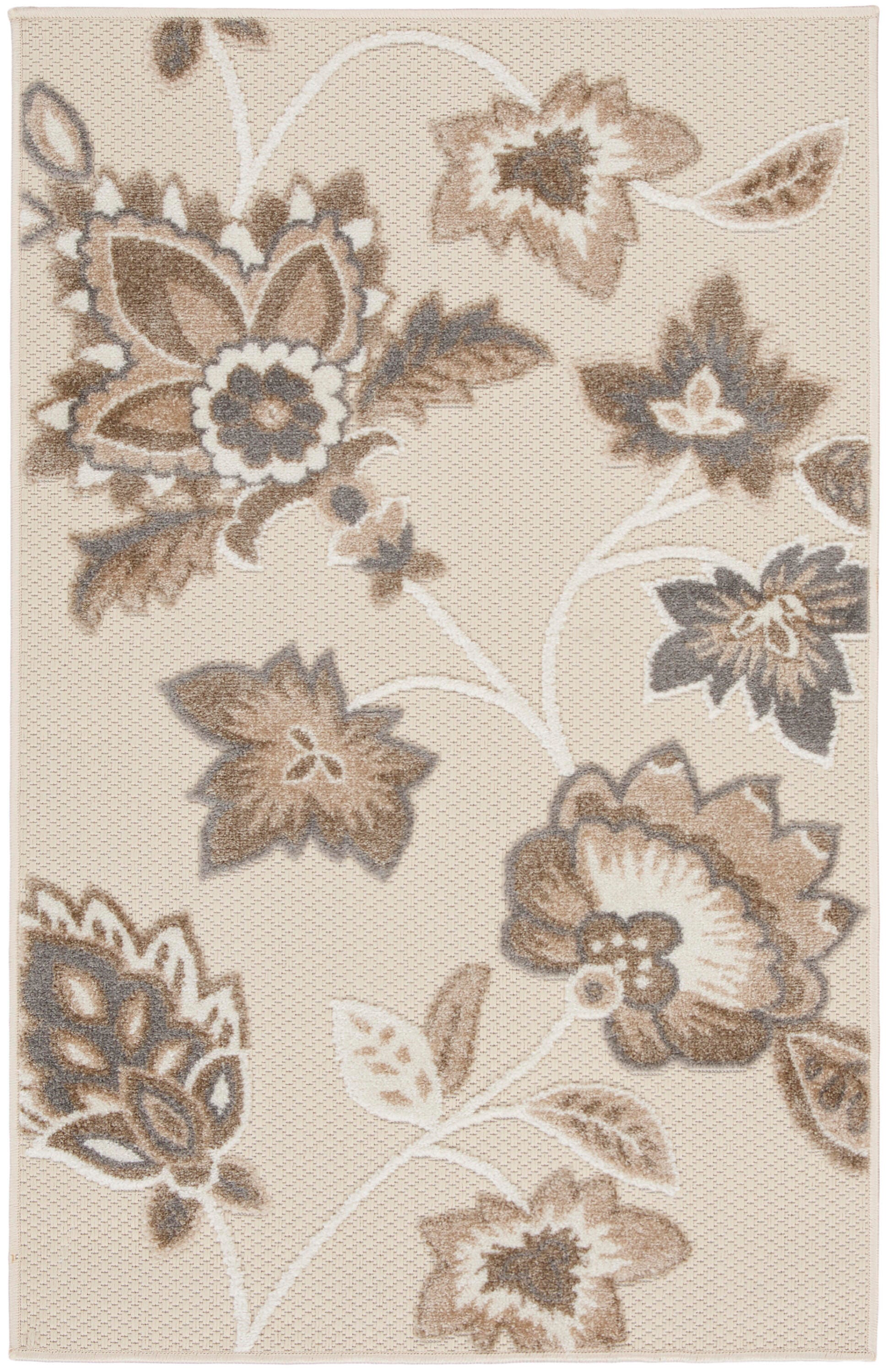 Nourison Home Splash 2'8" X 4' Floral Area Rug, Beige, large