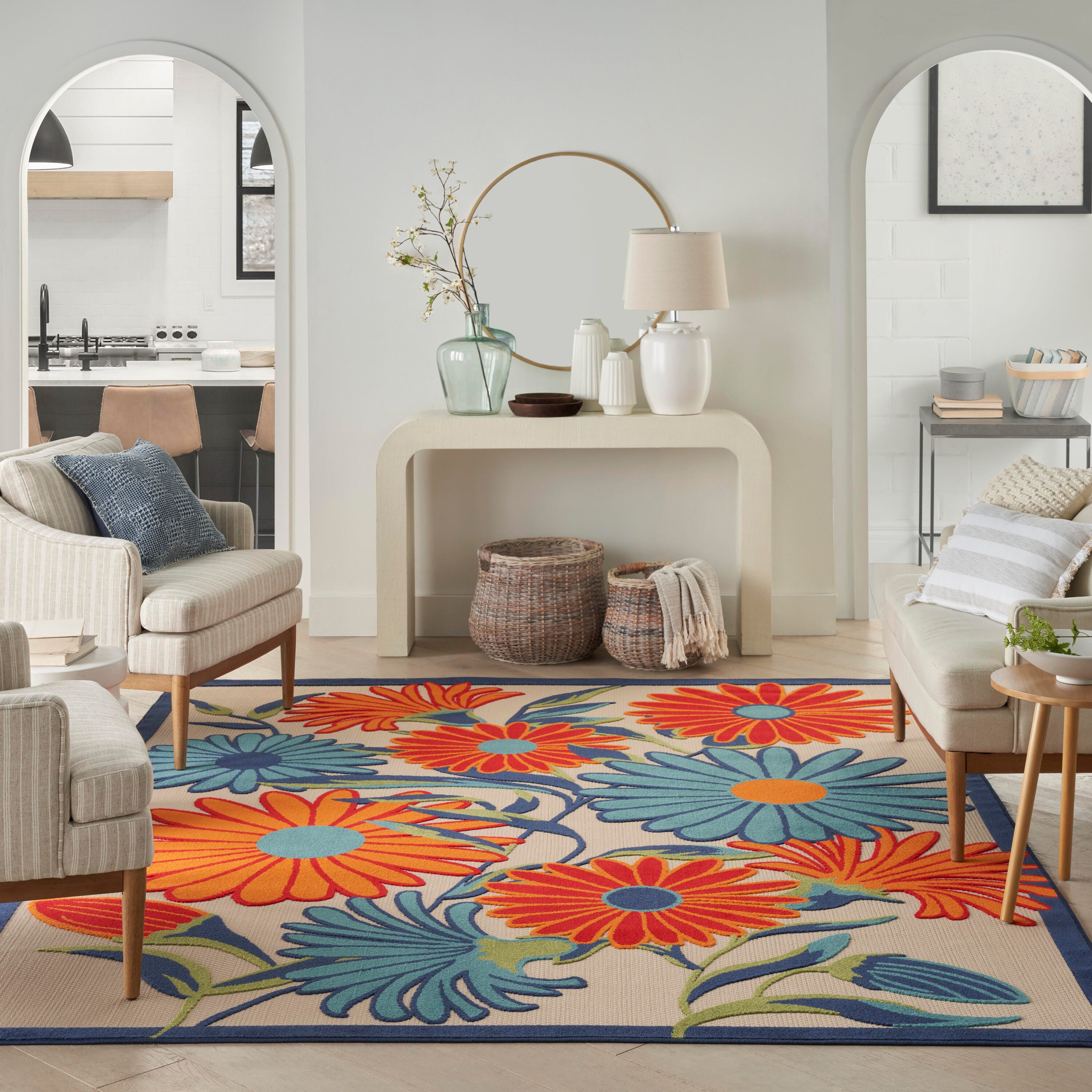 Nourison Home Splash 12' X 15' Daisy Floral Area Rug, Multi, large