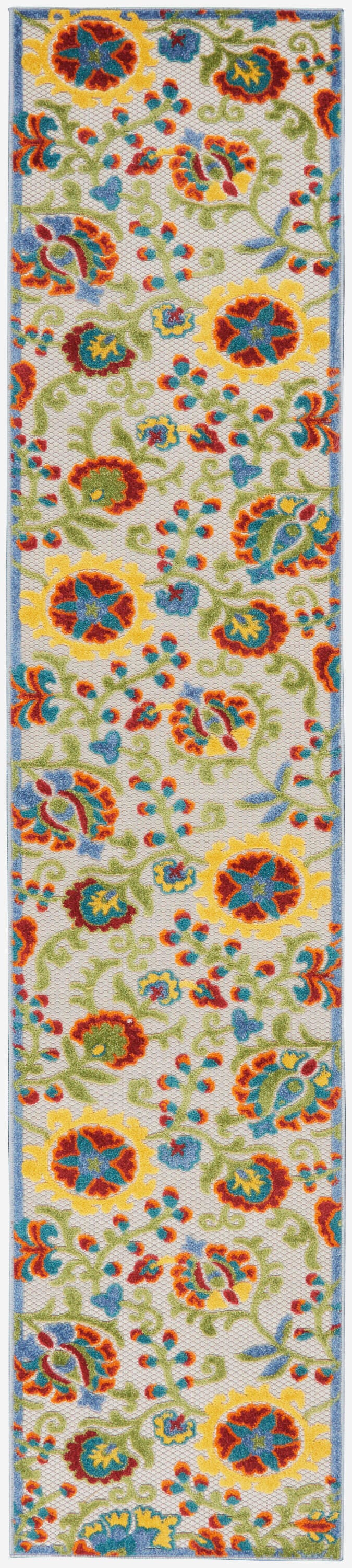 Nourison Home Splash 2'3" X 12' Leafy Vines Runner, Ivory/Multi, large