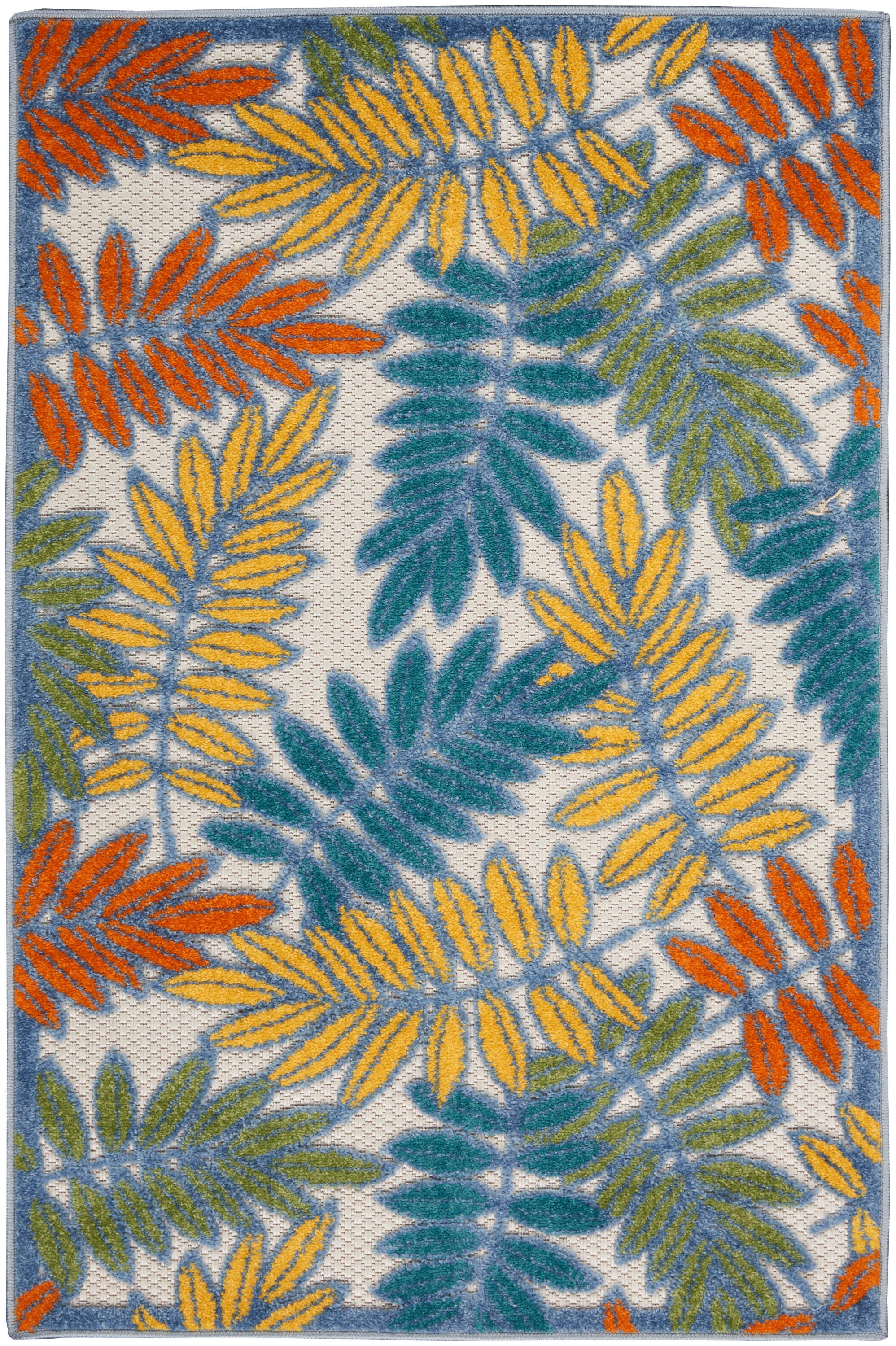 Nourison Home Splash 3' X 5' Botanical Pattern Area Rug, Ivory/Multi, large