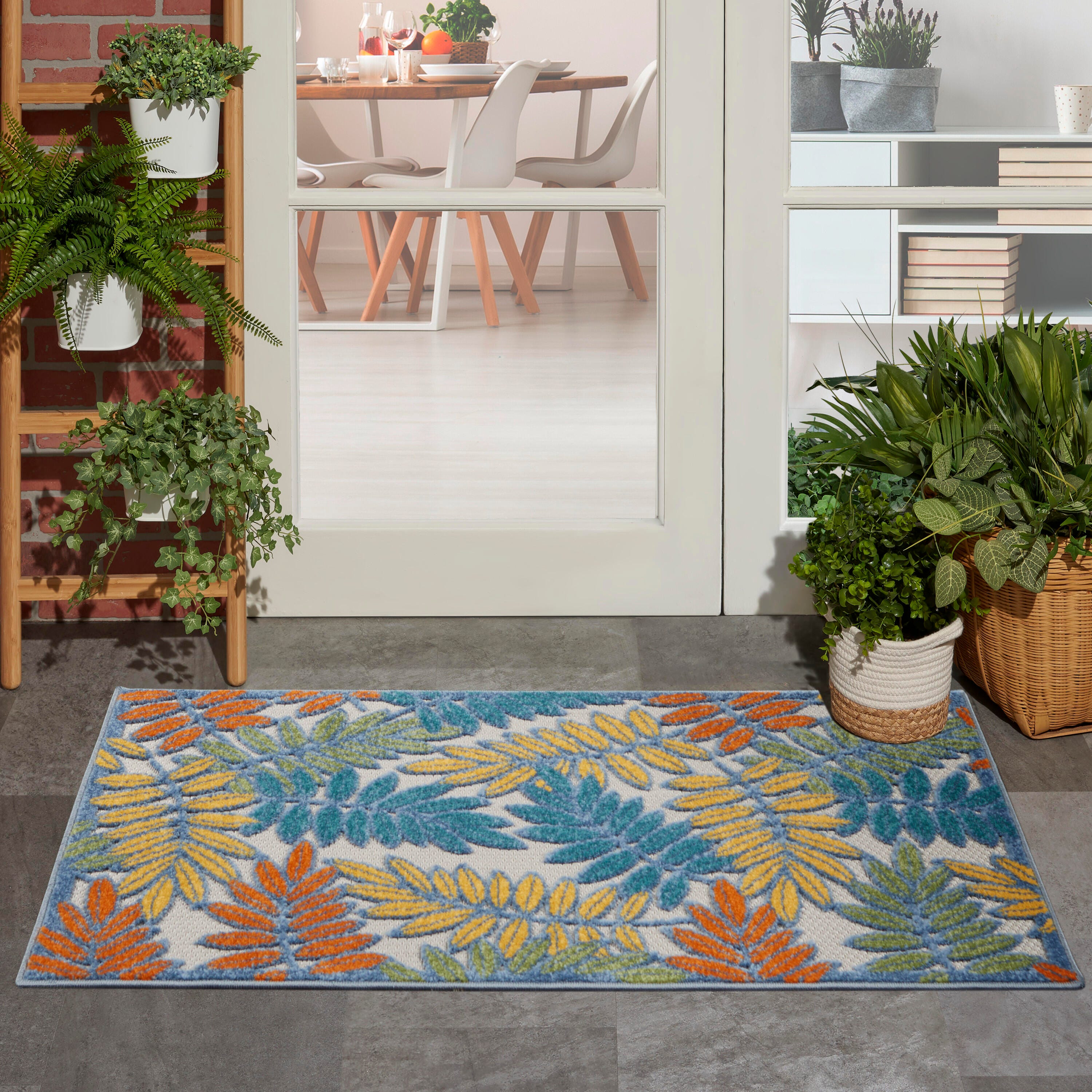 Nourison Home Splash 3' X 5' Botanical Pattern Area Rug, Ivory/Multi, large