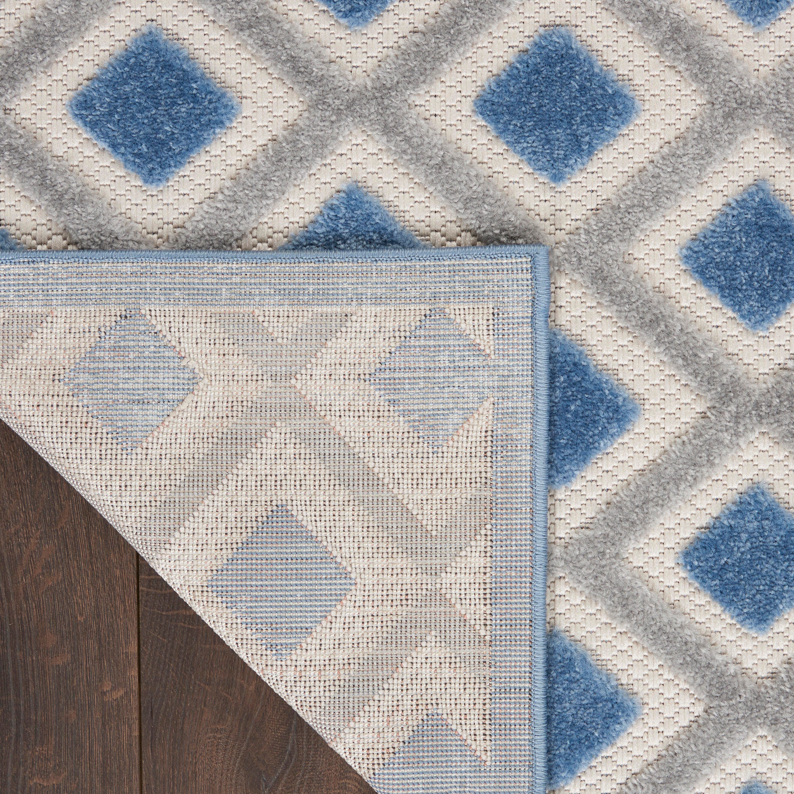 Nourison Home Splash 12' X 15' Diamond Area Rug, Blue/Gray, large