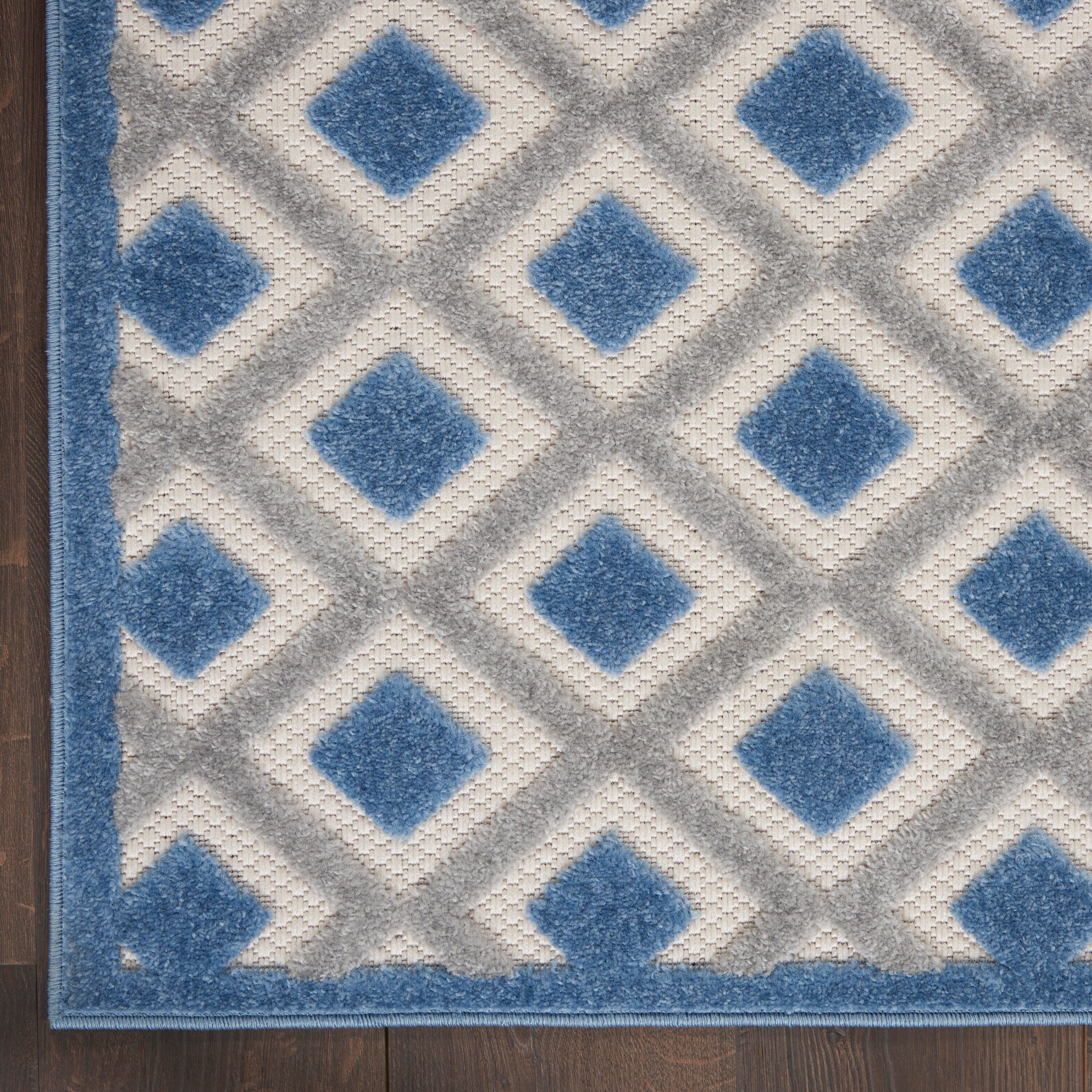 Nourison Home Splash 12' X 15' Diamond Area Rug, Blue/Gray, large