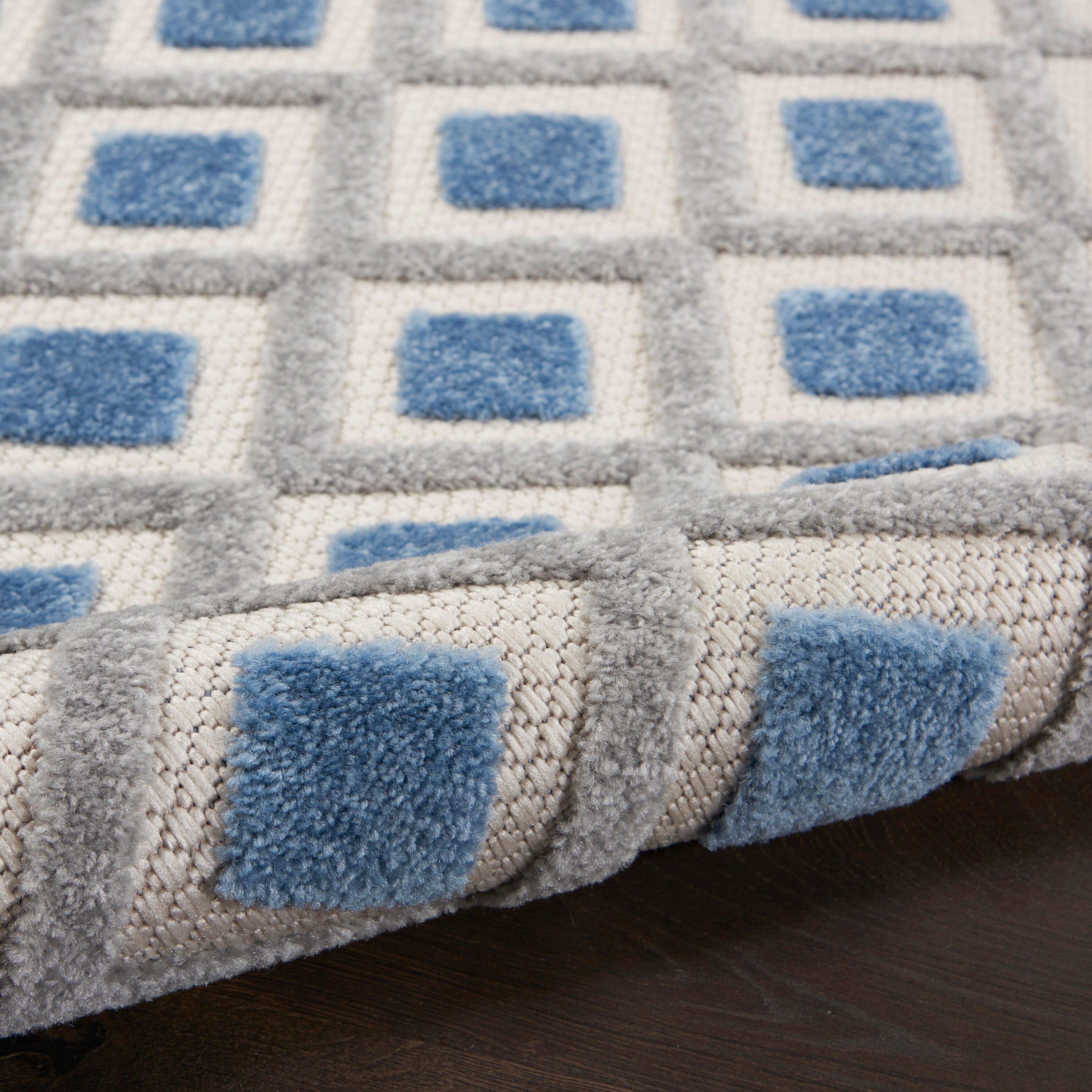 Nourison Home Splash 12' X 15' Diamond Area Rug, Blue/Gray, large