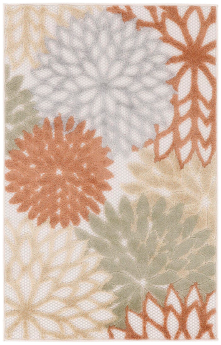 Nourison Home Splash 2'8" X 4' Dahlia Floral Indoor/Outdoor Area Rug, Ivory/Multi, large