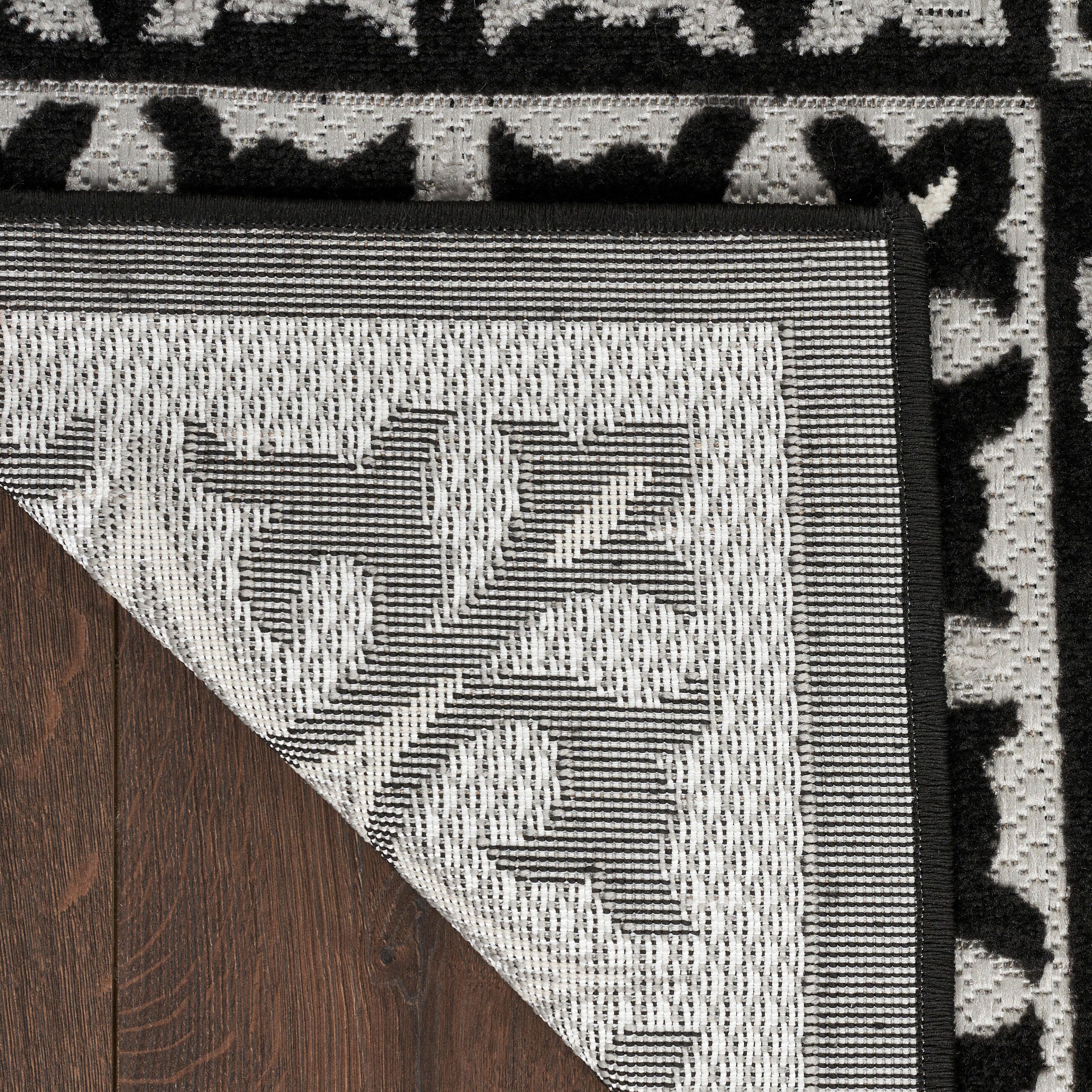 Nourison Home Splash 2'8" X 4' Small Geometric Area Rug, Black/White, large
