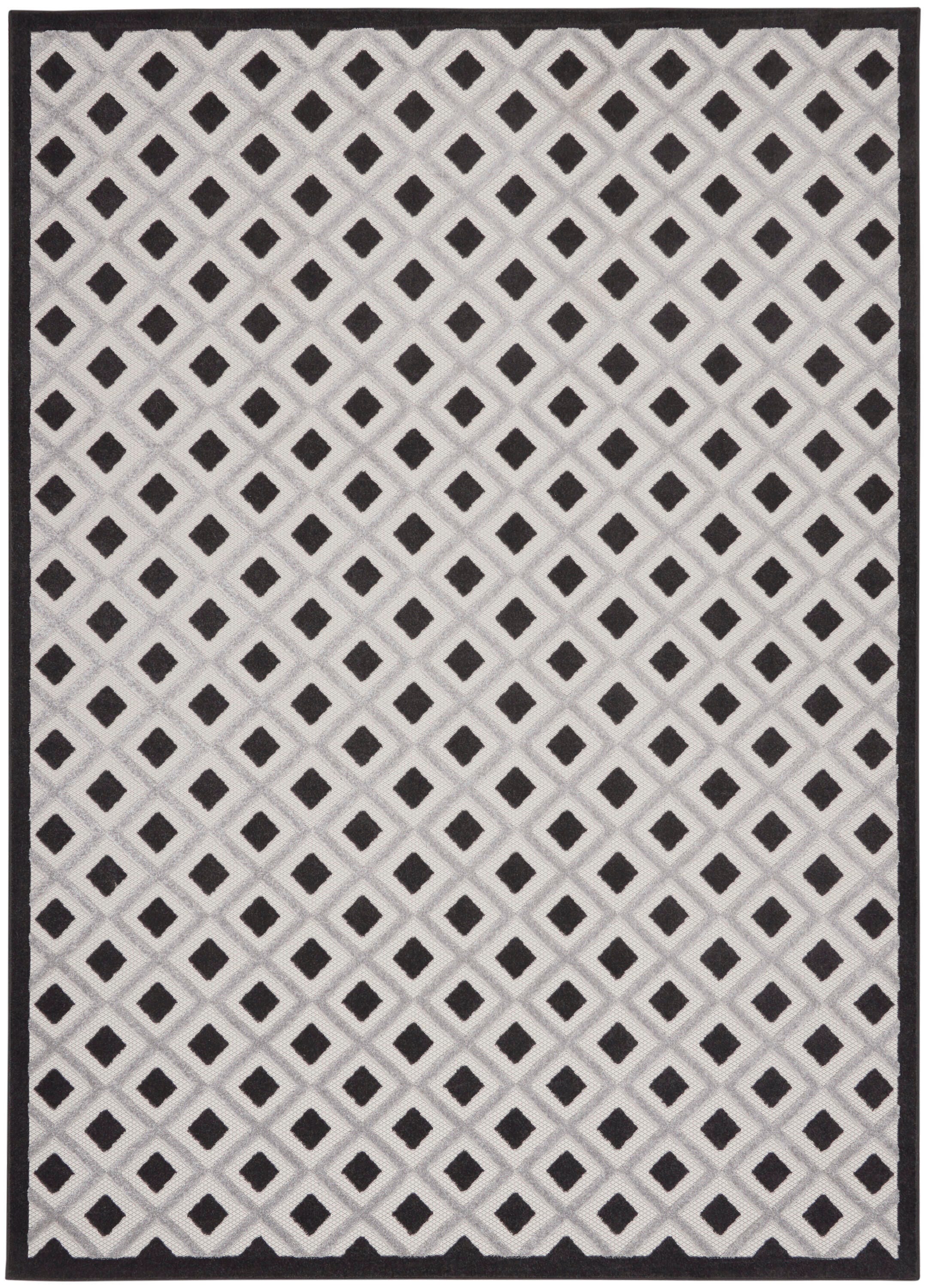 Nourison Home Splash 12' X 15' Diamond Area Rug, Black/White, large