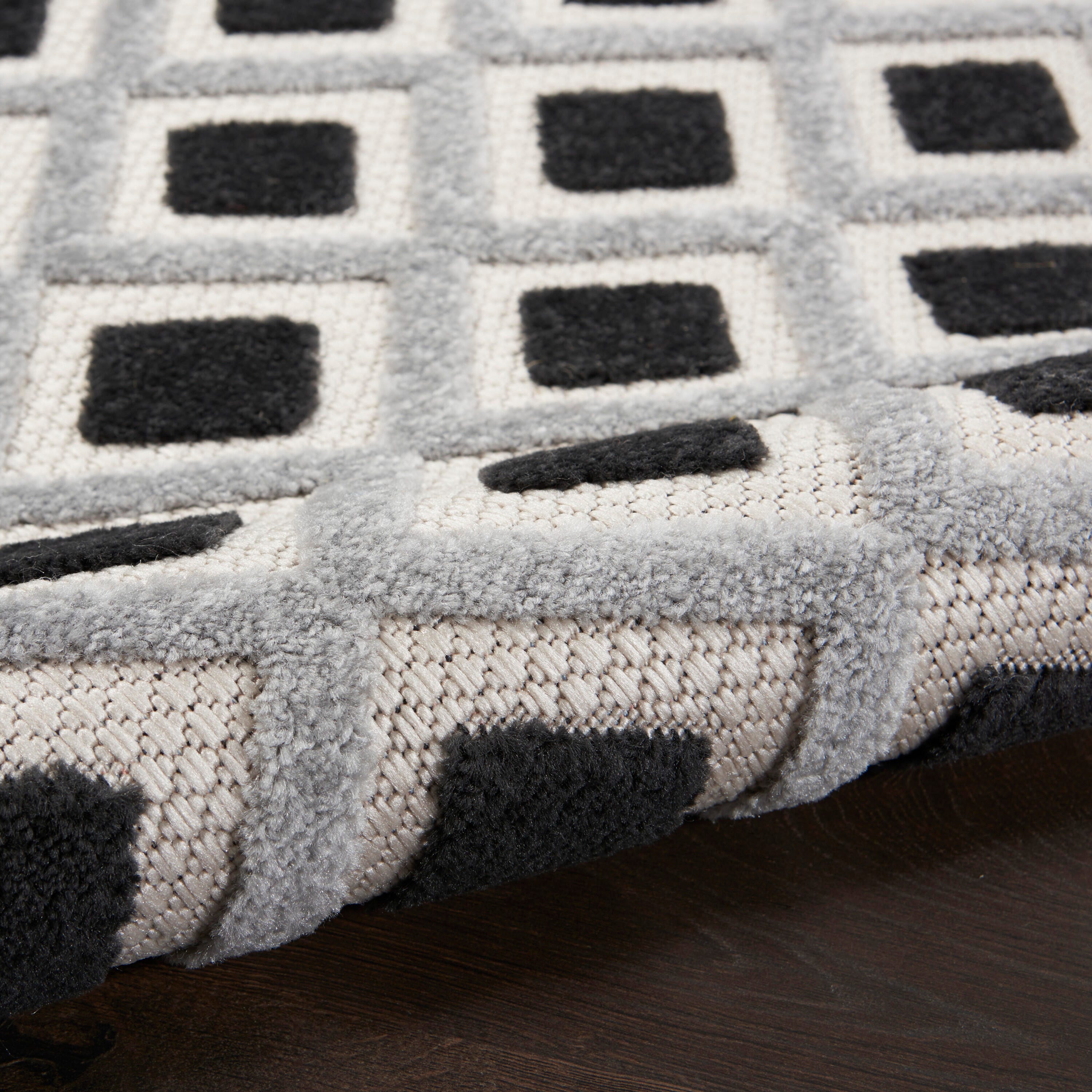 Nourison Home Splash 12' X 15' Diamond Area Rug, Black/White, large