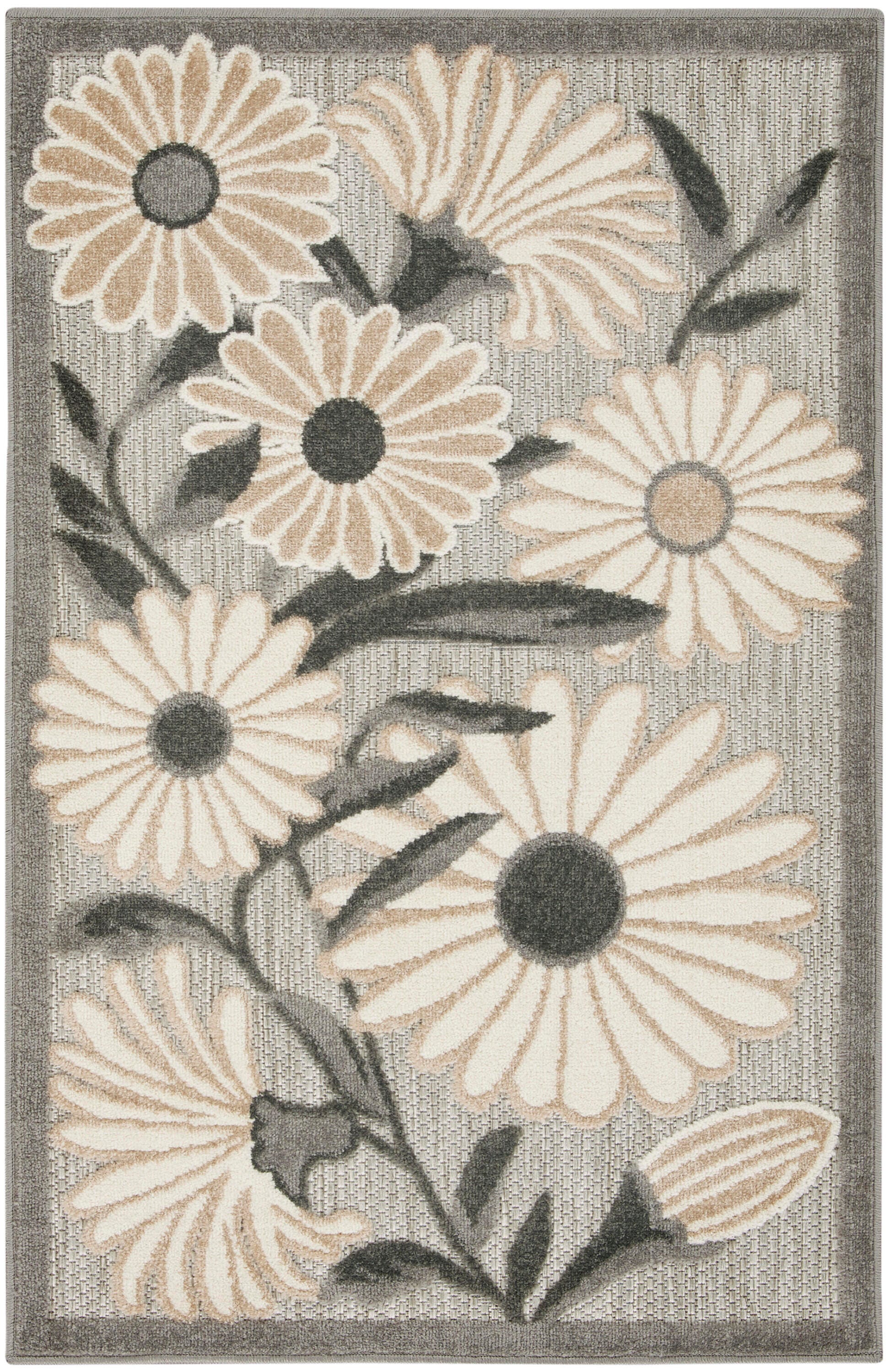 Nourison Home Splash 2'8" X 4' Daisy Floral Area Rug, Beige, large