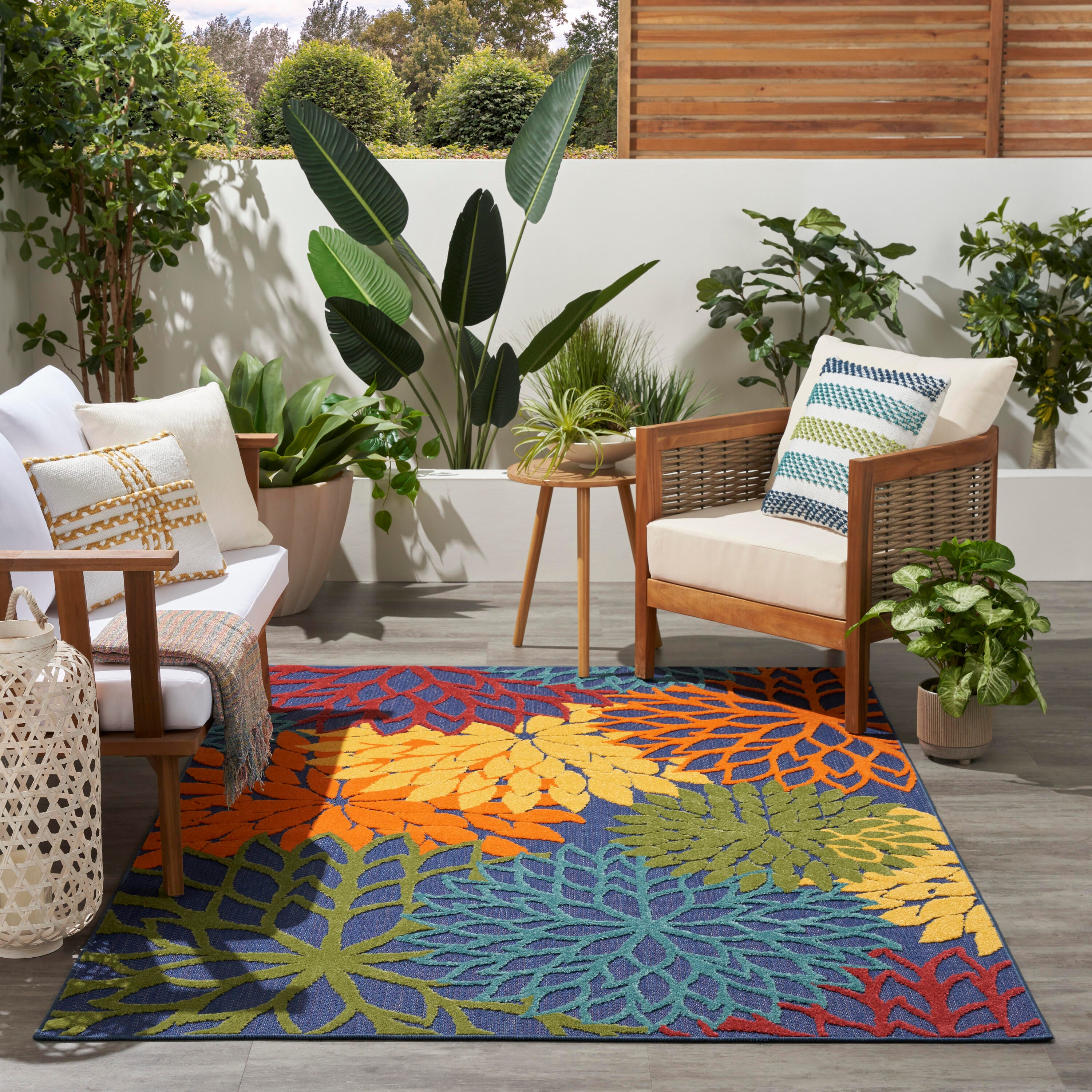 NOAH floral ラグ Nourison Home Splash 5'3