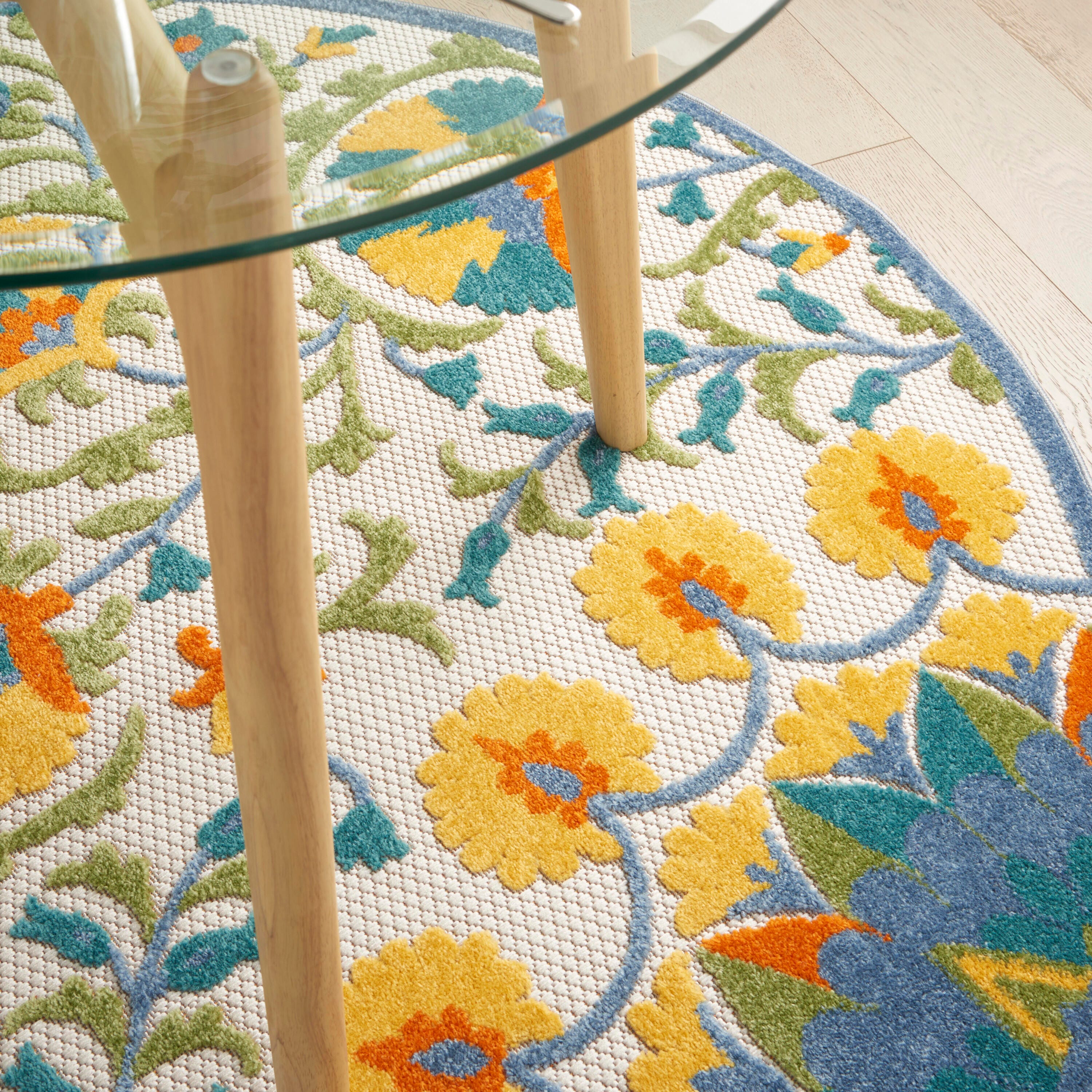 Nourison Home Splash 5'3" X Round Petals Area Rug, Multi, large