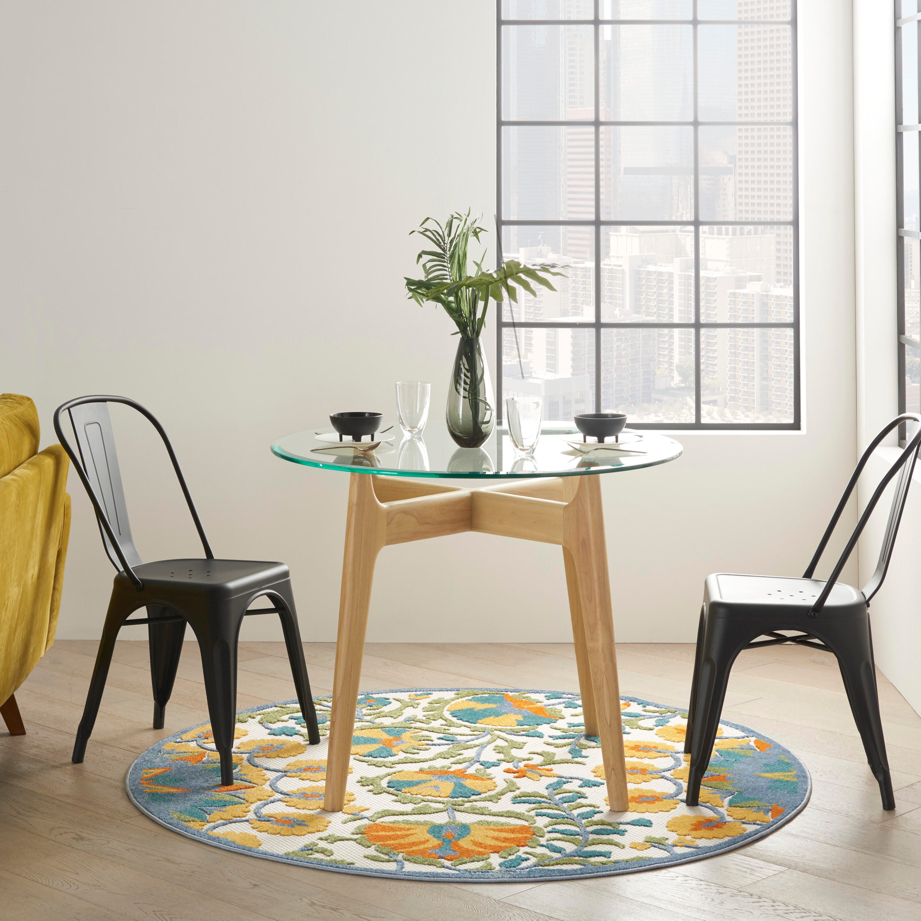 Nourison Home Splash 5'3" X Round Petals Area Rug, Multi, large