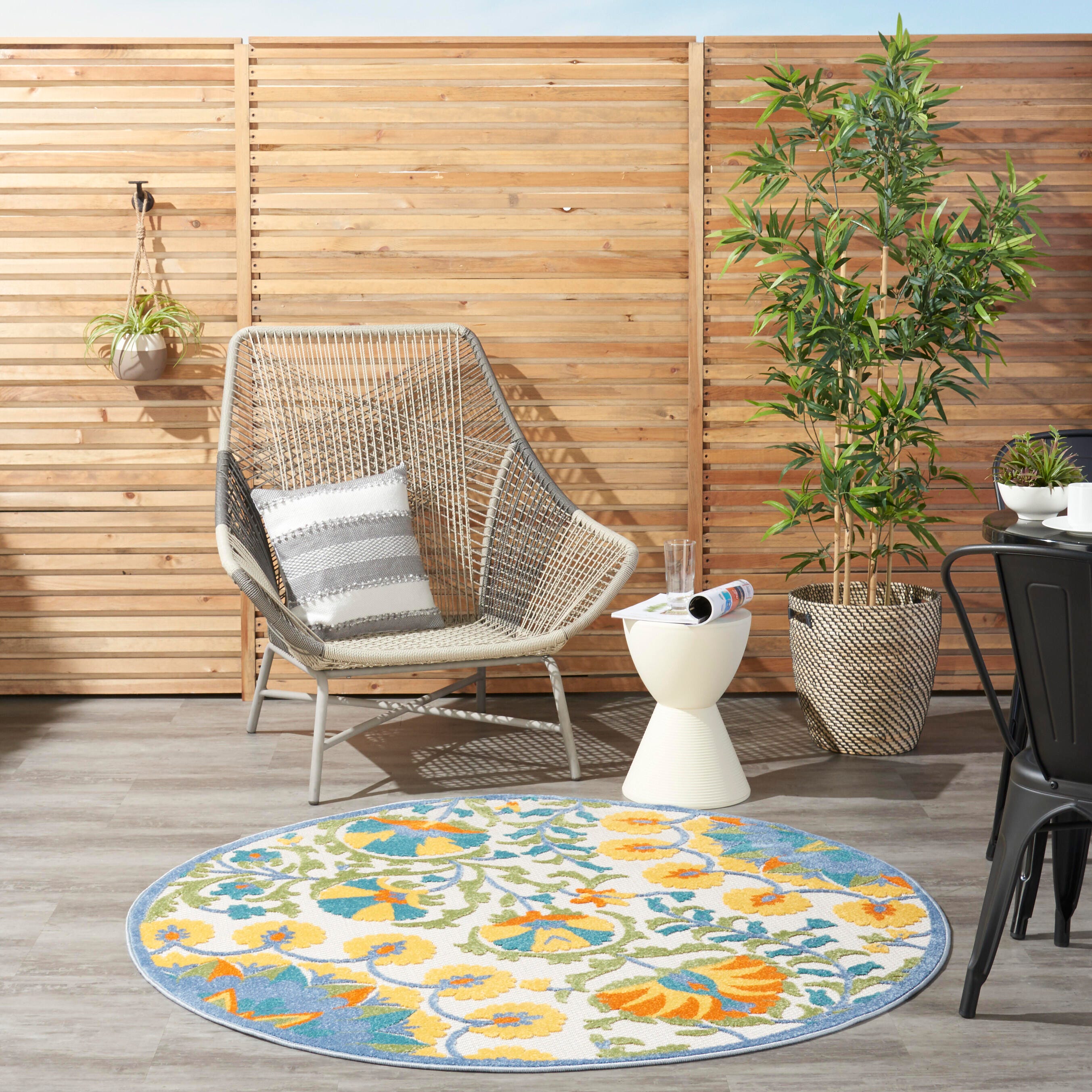 Nourison Home Splash 5'3" X Round Petals Area Rug, Multi, large