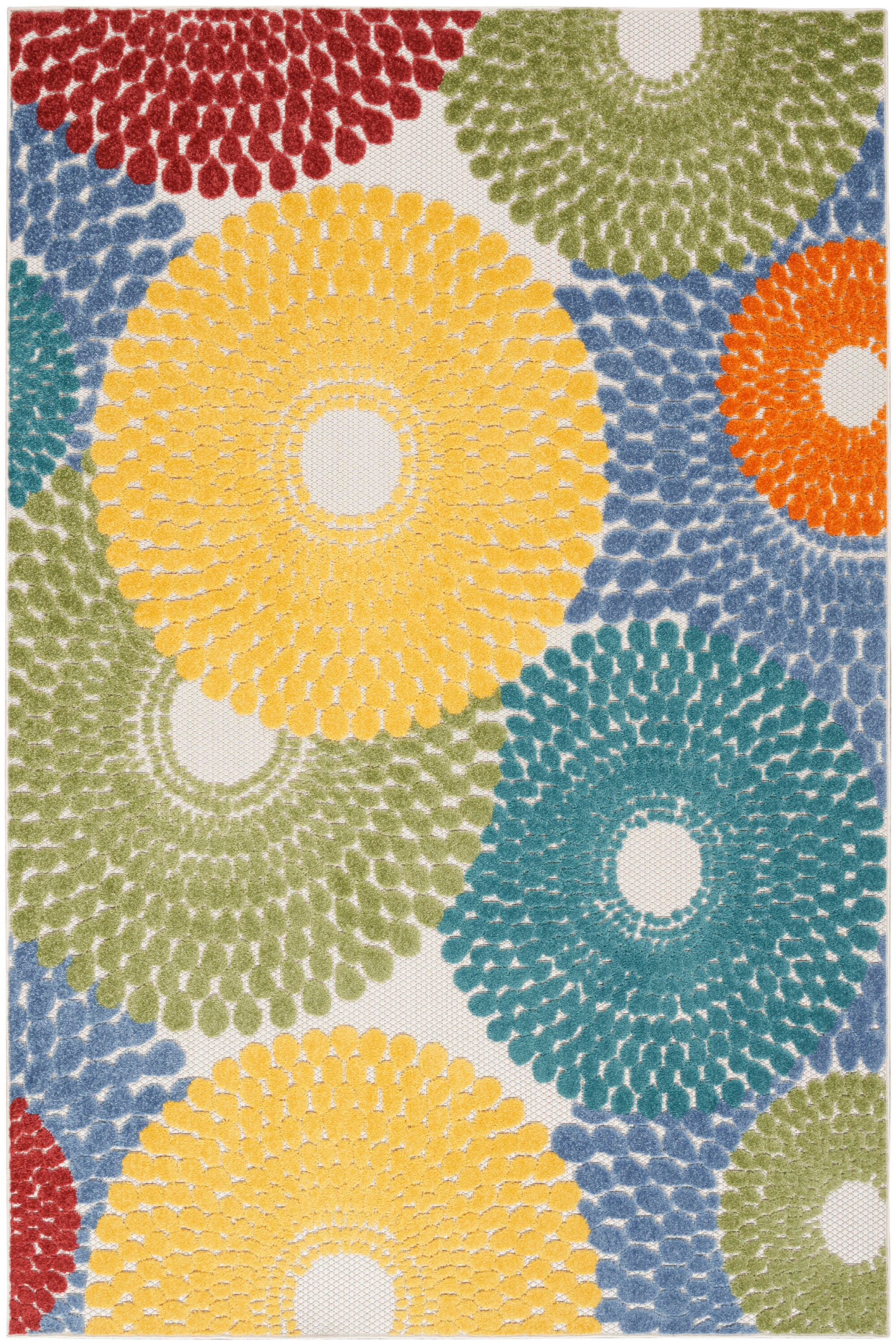 Nourison Home Splash 3'6" X 5'6 Circular Floral Area Rug, Multi, large