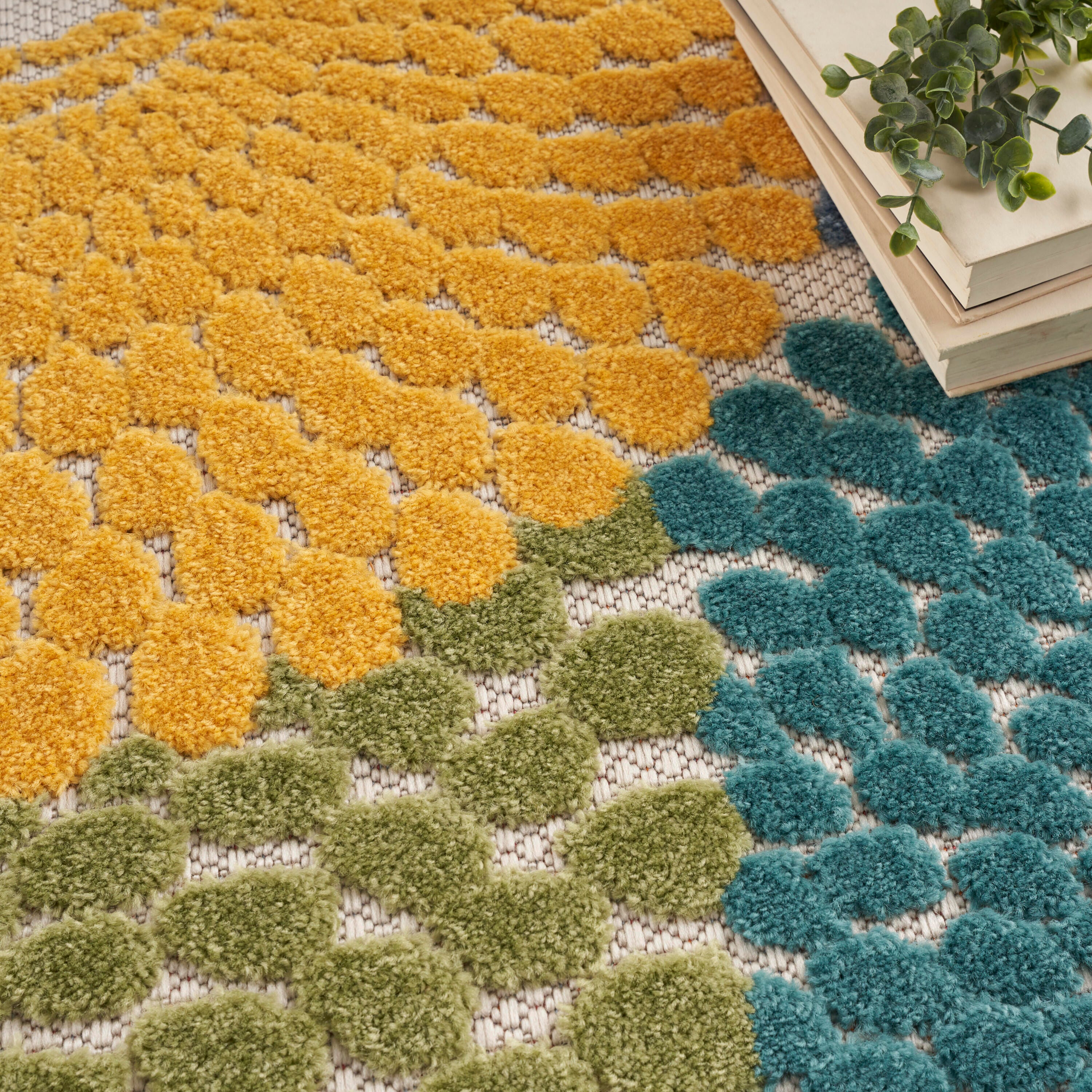 Nourison Home Splash 3'6" X 5'6 Circular Floral Area Rug, Multi, large
