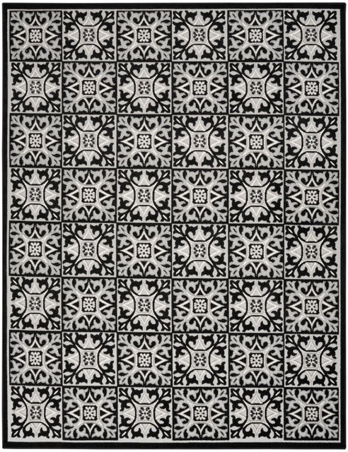 Nourison Home Splash Indoor/Outdoor 3'6" X 5'6" Small Geometric Area Rug, Black/White
