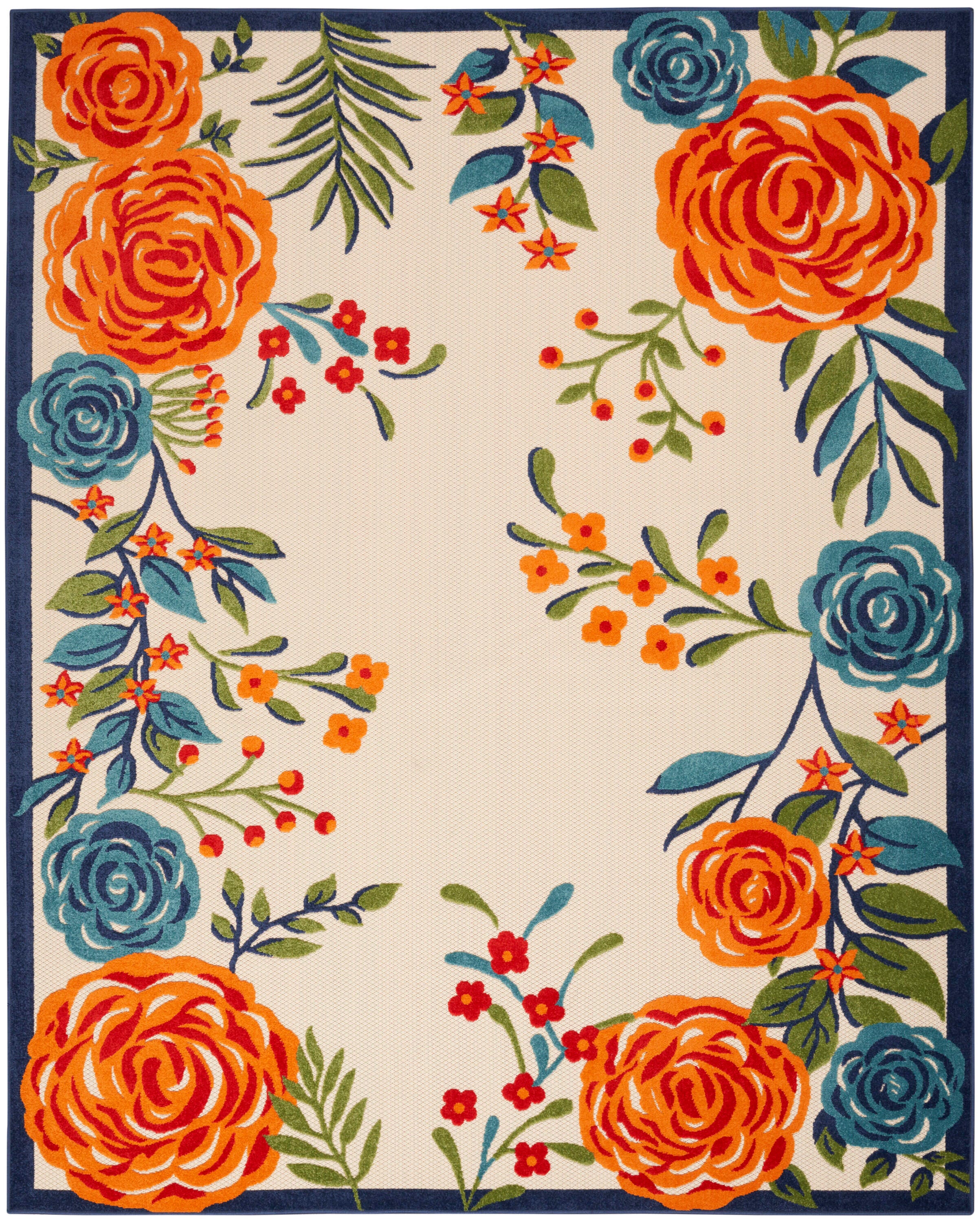 Nourison Home Splash 3'6" X 5'6 Rose Floral Area Rug, Multi, large