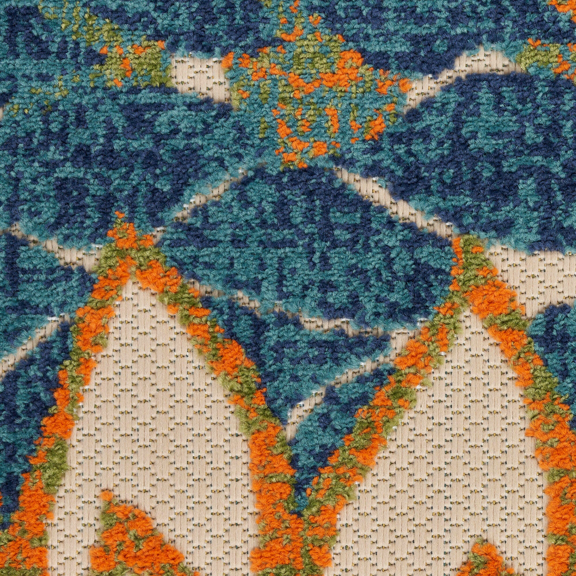Nourison Home Splash 3'6" X 5'6 Dahlia Floral Area Rug, Blue Green, large