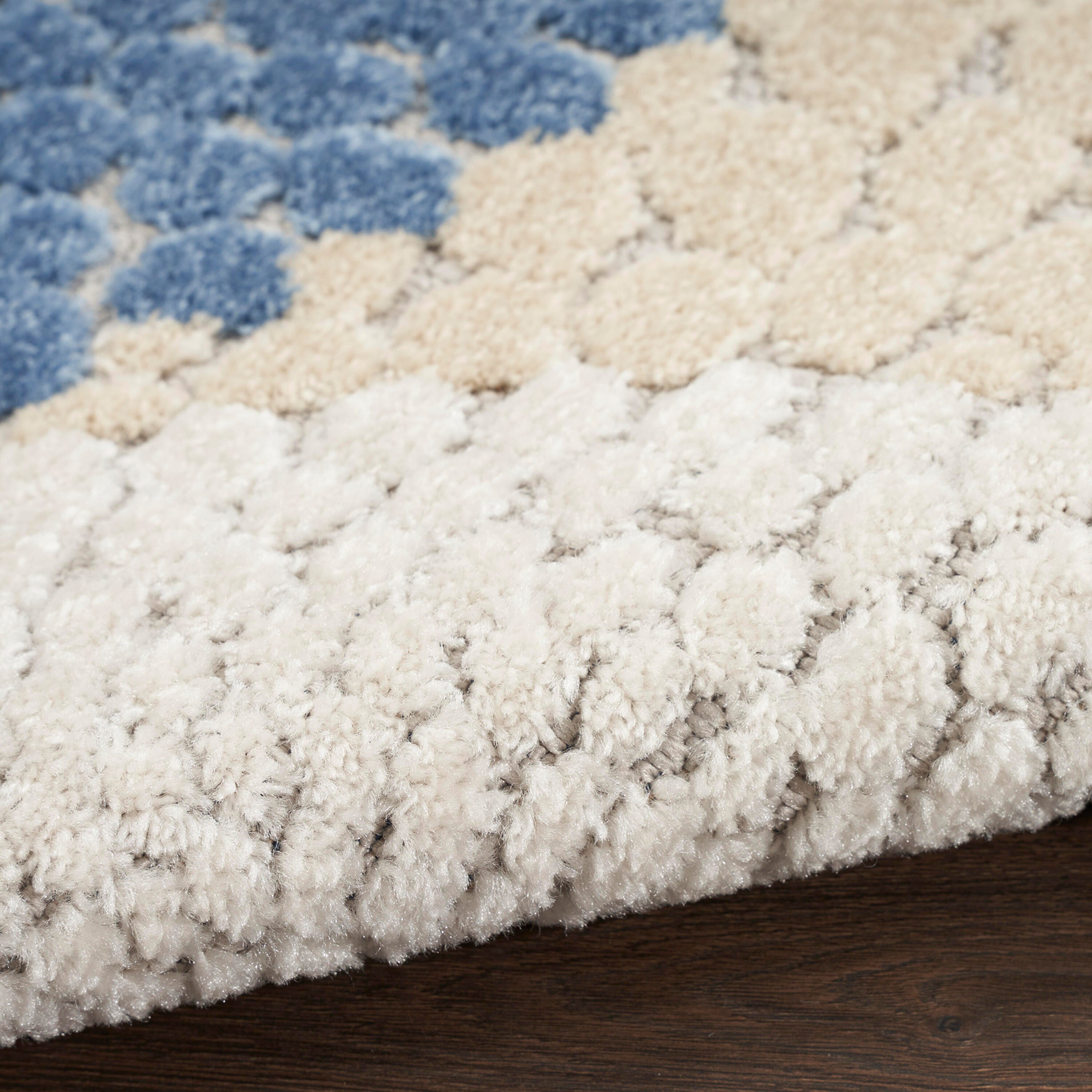 Nourison Home Splash 3'6" X 5'6 Circular Floral Area Rug, Blue/Gray, large