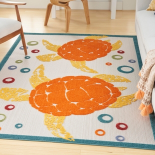Nourison Home Splash 3'6" X 5'6 Motif Area Rug, Teal/Multi, rollover
