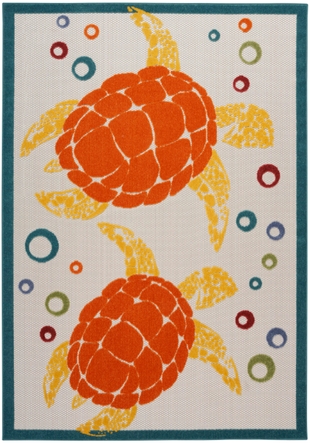 Nourison Home Splash 3'6" X 5'6 Motif Area Rug, Teal/Multi, large