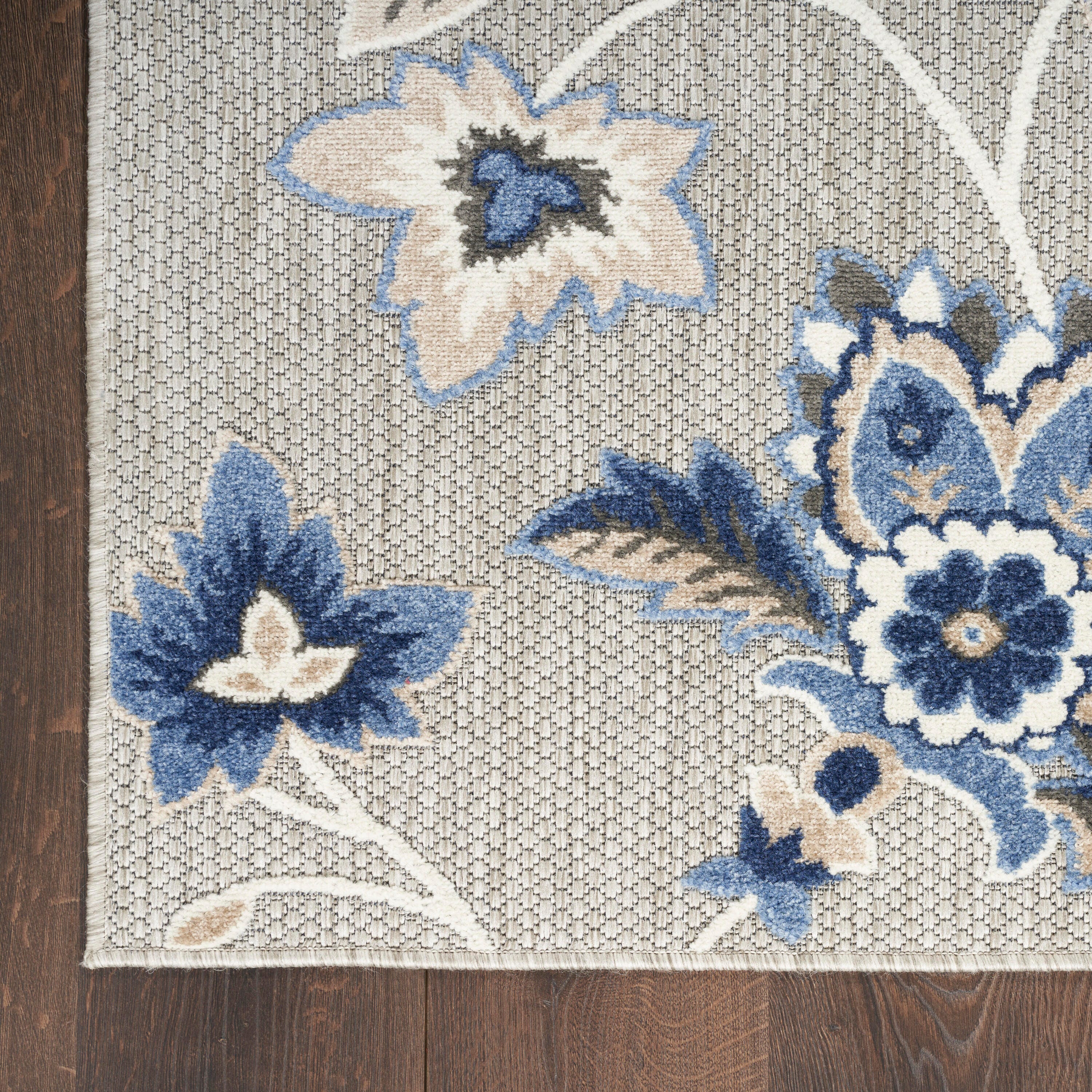 Nourison Home Splash 3'6" X 5'6 Floral Area Rug, Blue/Gray, large