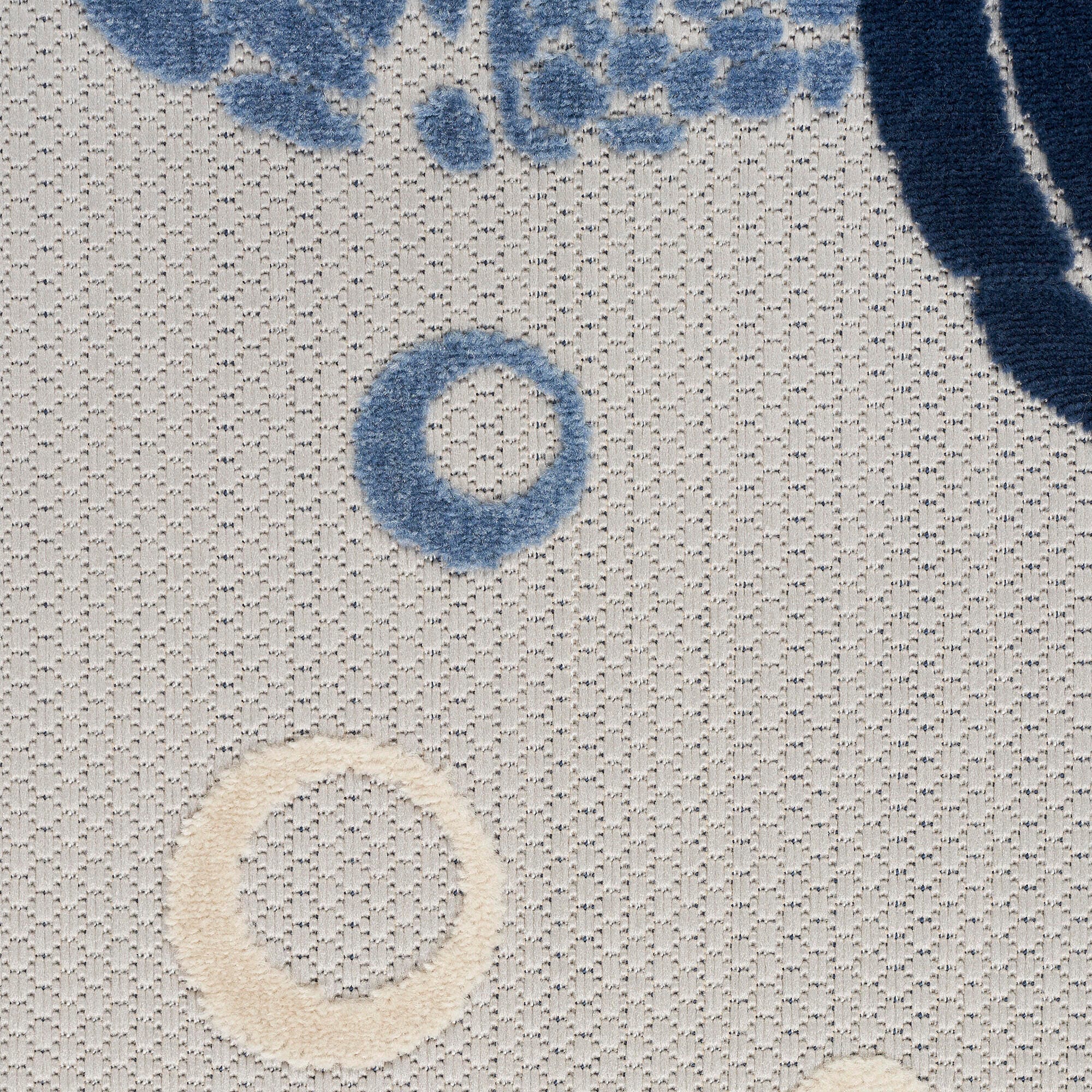 Nourison Home Splash 5'3" X Round Motif Area Rug, Navy Blue, large