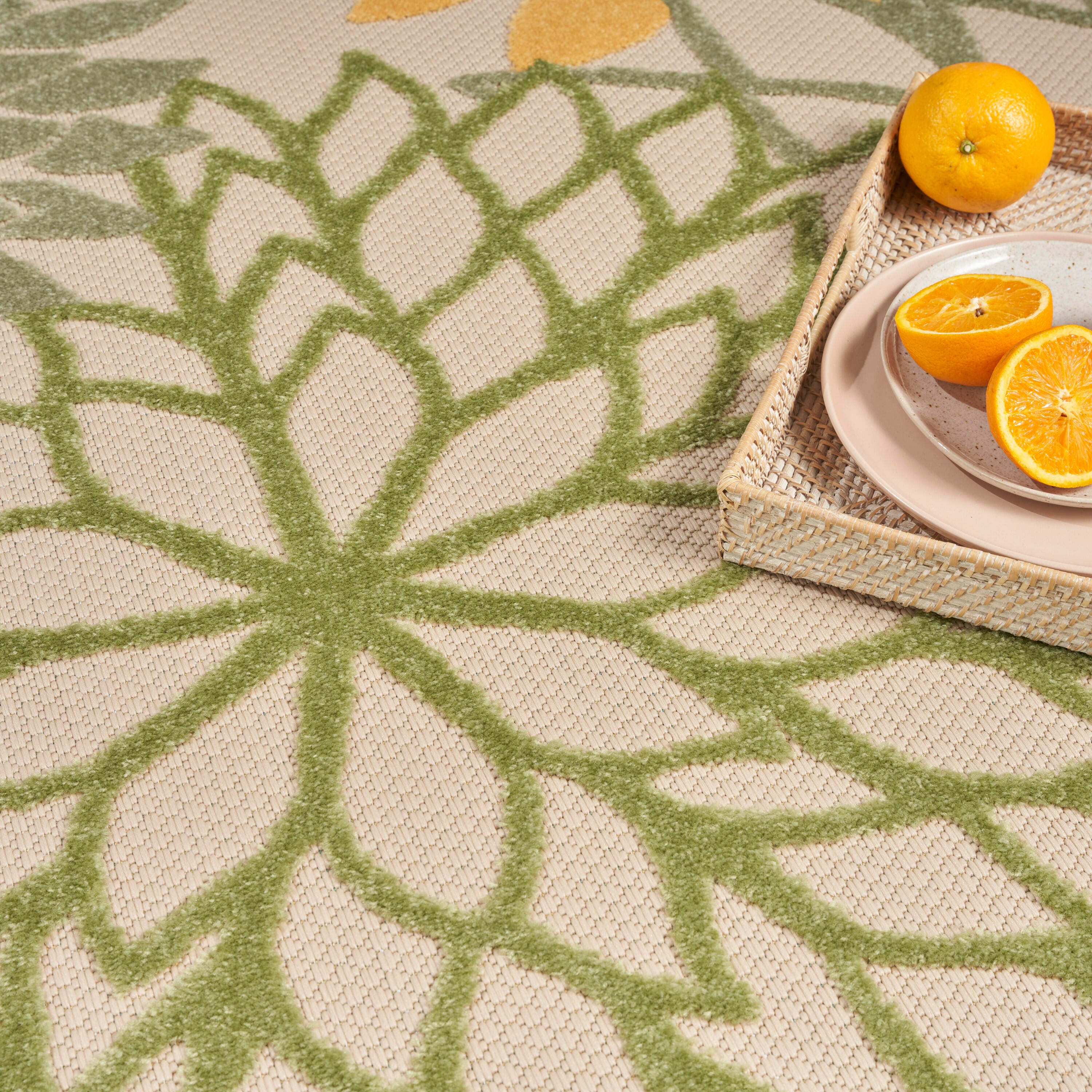Nourison Home Splash 5'3" X 7'5 Dahlia Floral Area Rug, Green/Multi, large