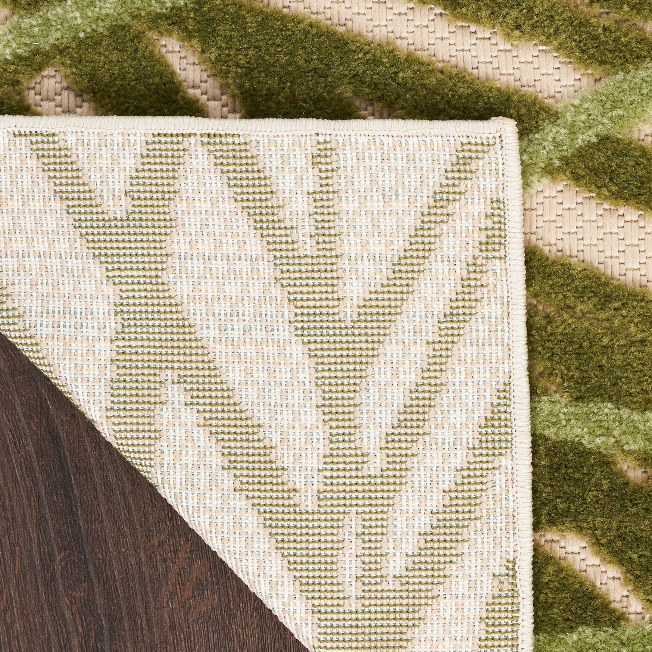 Nourison Home Splash 5'3" X 7'5 Organic Indoor/Outdoor Area Rug, Ivory/Green, large
