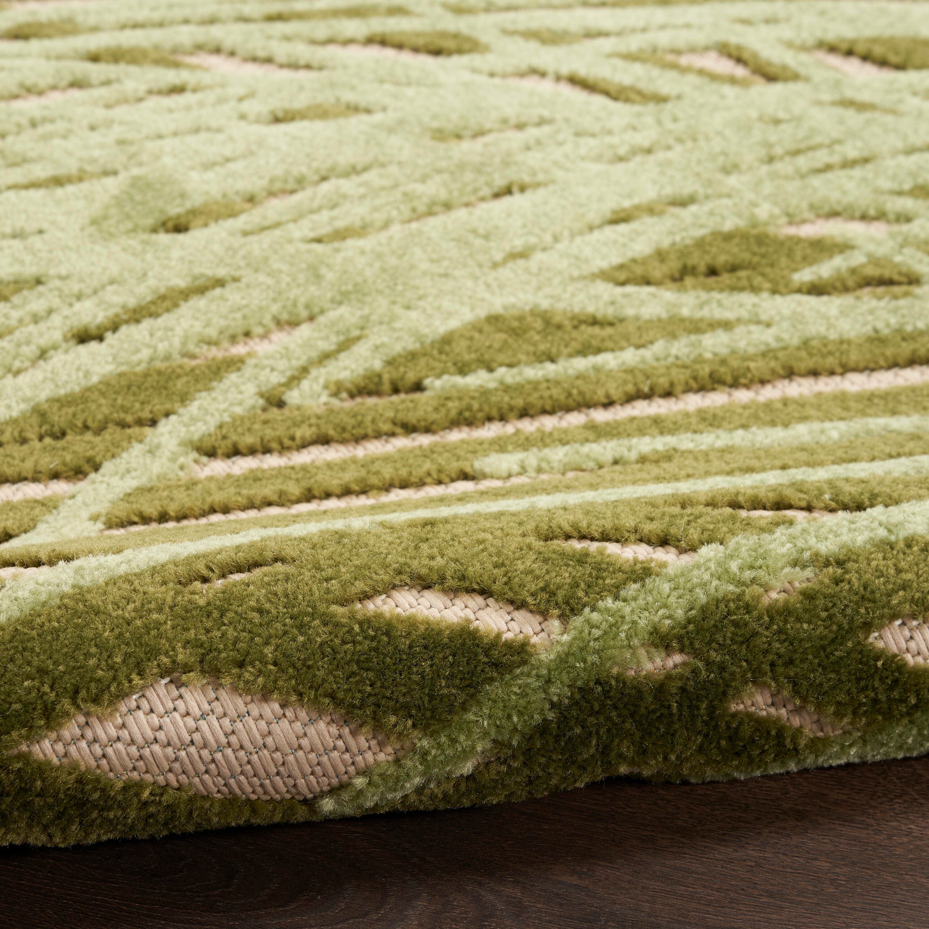 Nourison Home Splash 5'3" X 7'5 Organic Indoor/Outdoor Area Rug, Ivory/Green, large