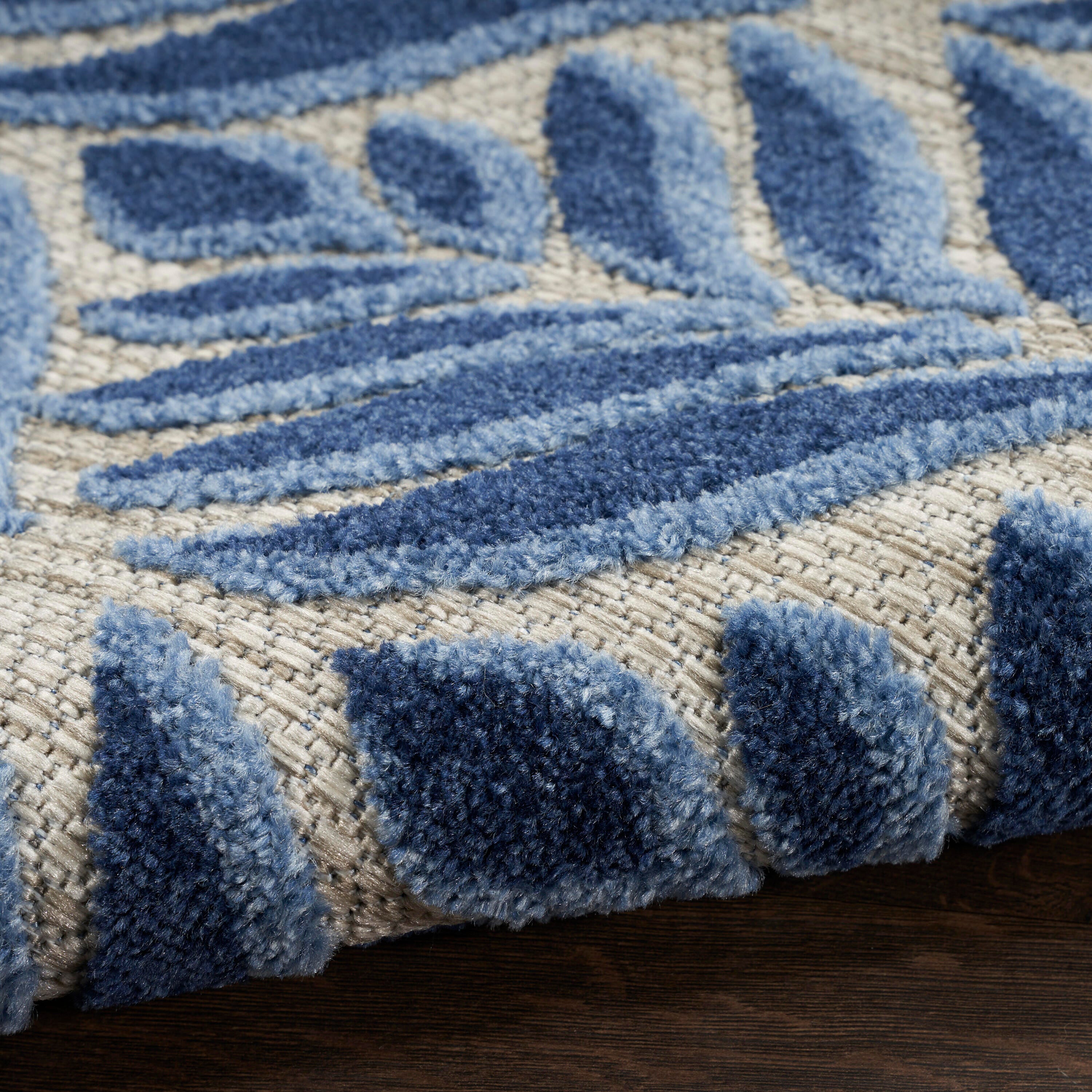 Nourison Home Splash 2' X 6' Texture Indoor/Outdoor Area Rug, Blue, large