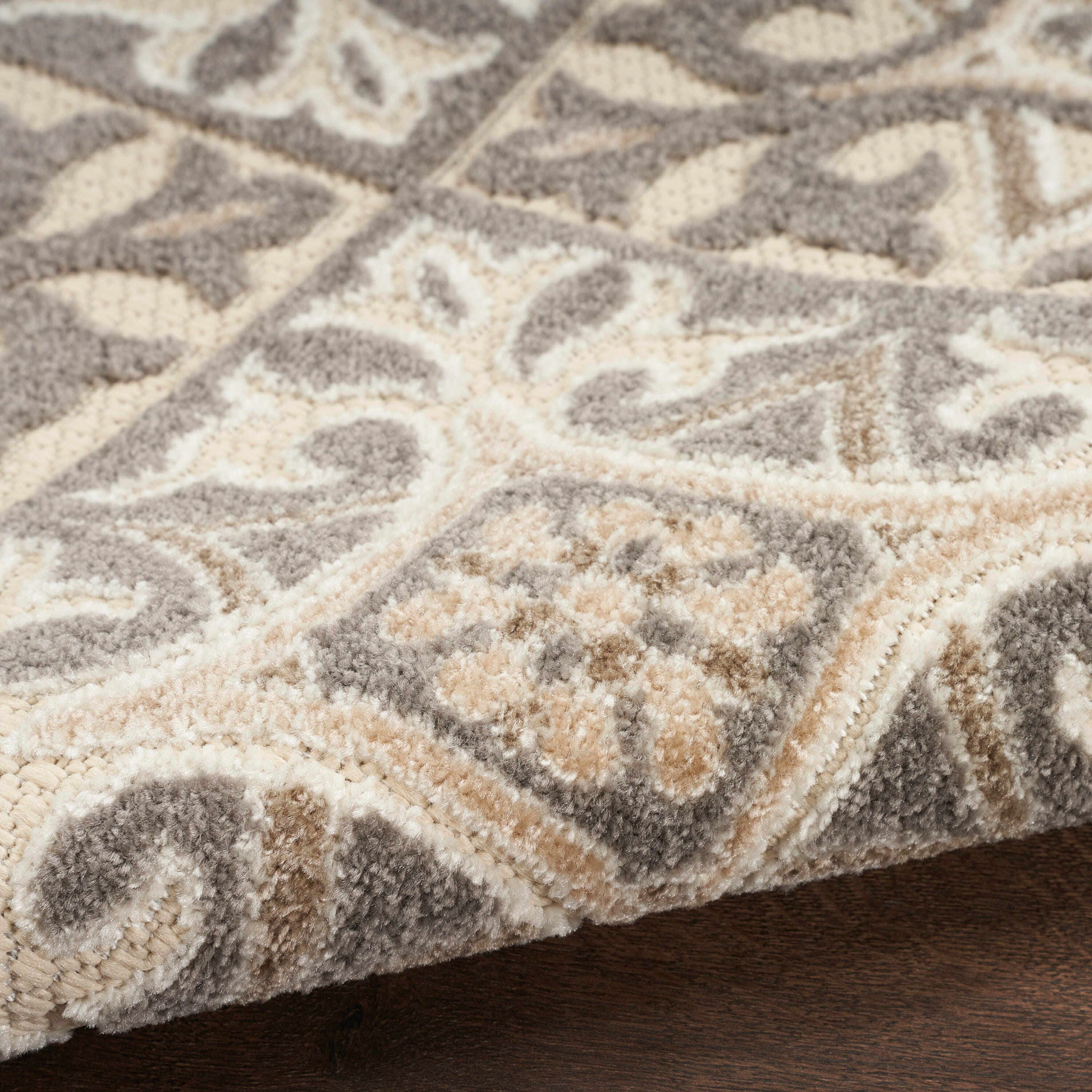 Nourison Home Splash 3'6" X 5'6 Small Geometric Area Rug, Ivory/Gray, large