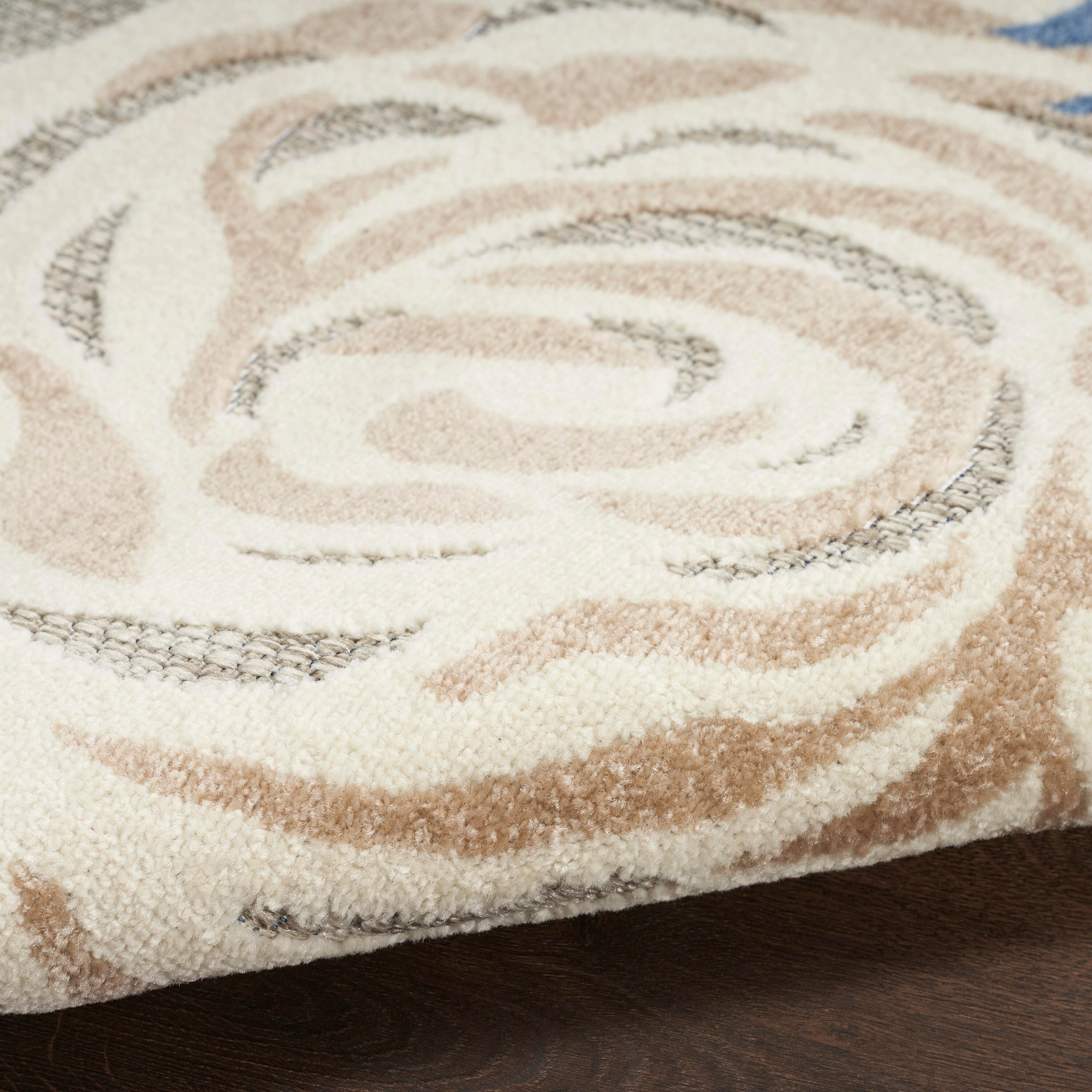 Nourison Home Splash 5'3" X 7'5 Rose Floral Area Rug, Blue/Gray, large